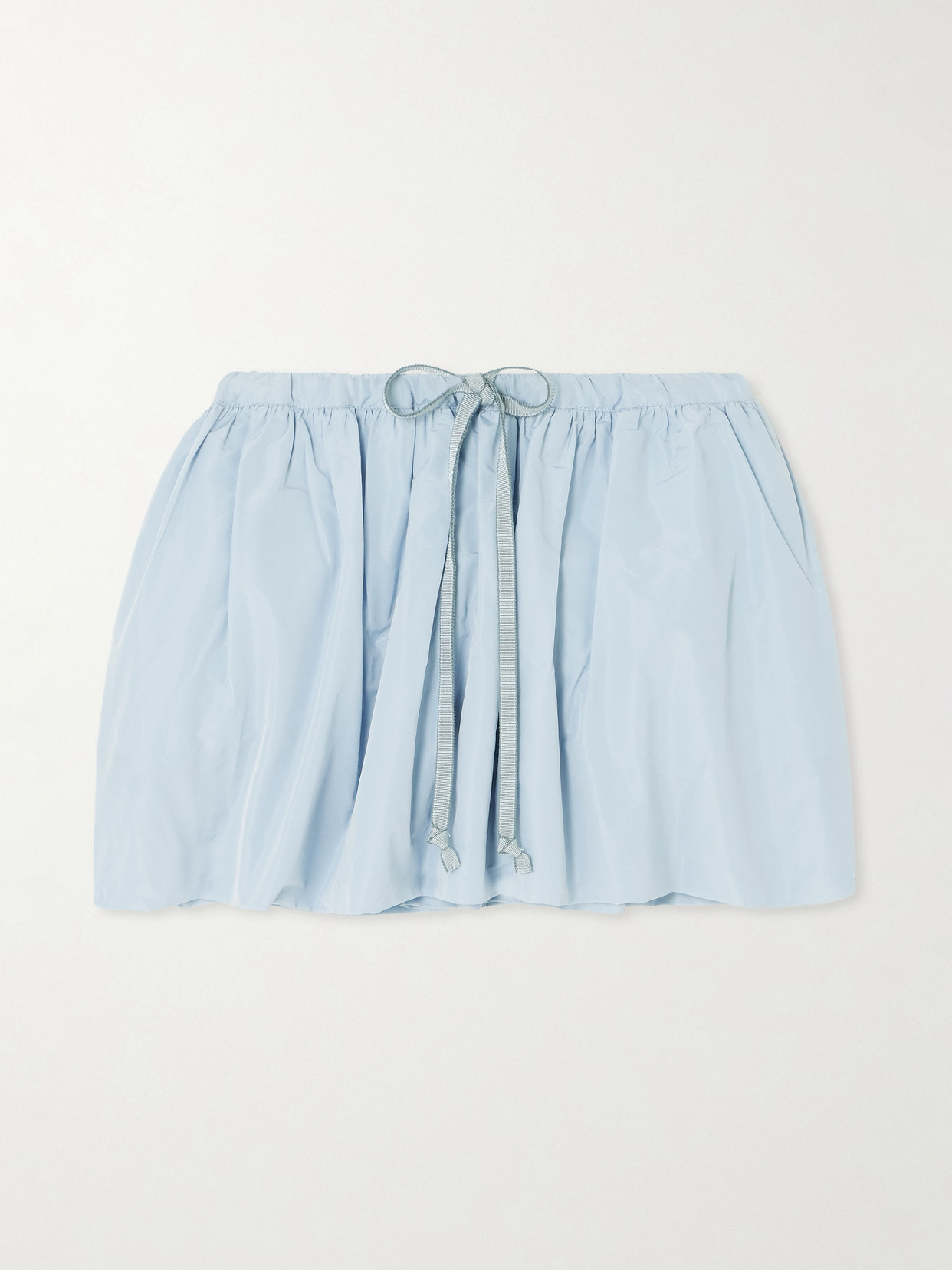 Patou - Gathered Poplin Mini Skirt - Light blue