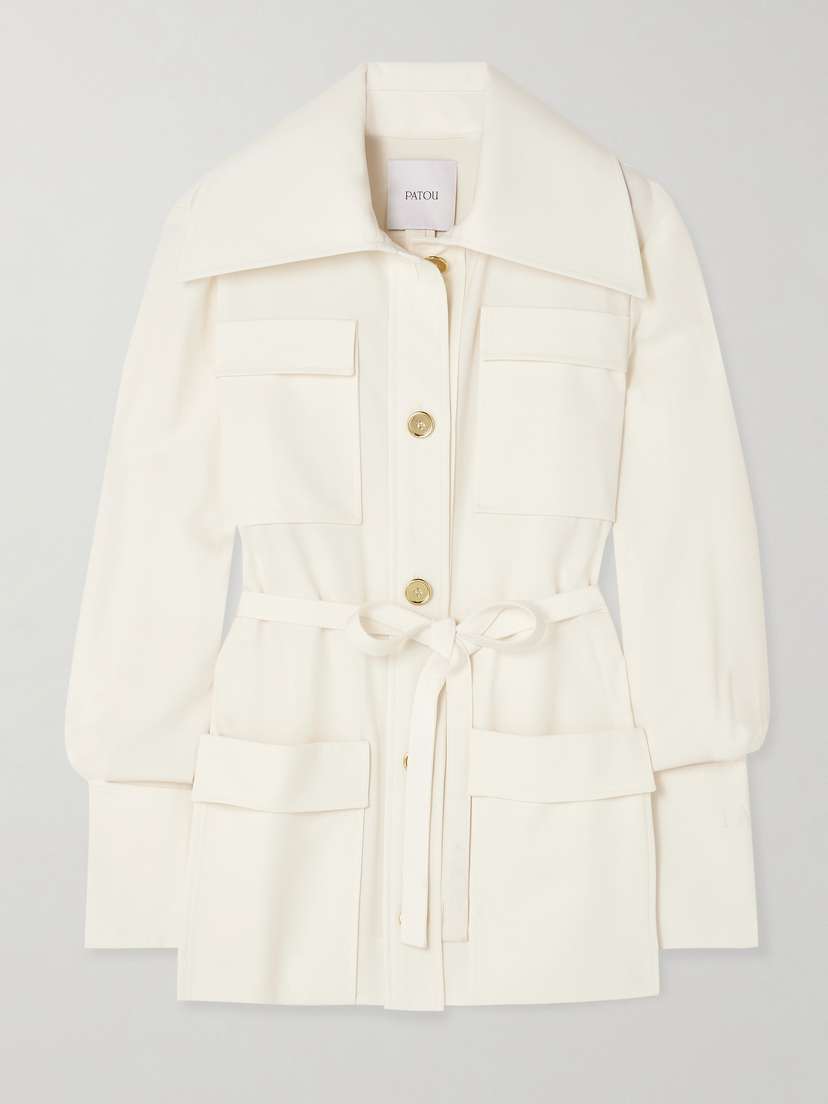 Patou Belted Wool-blend Twill Jacket
