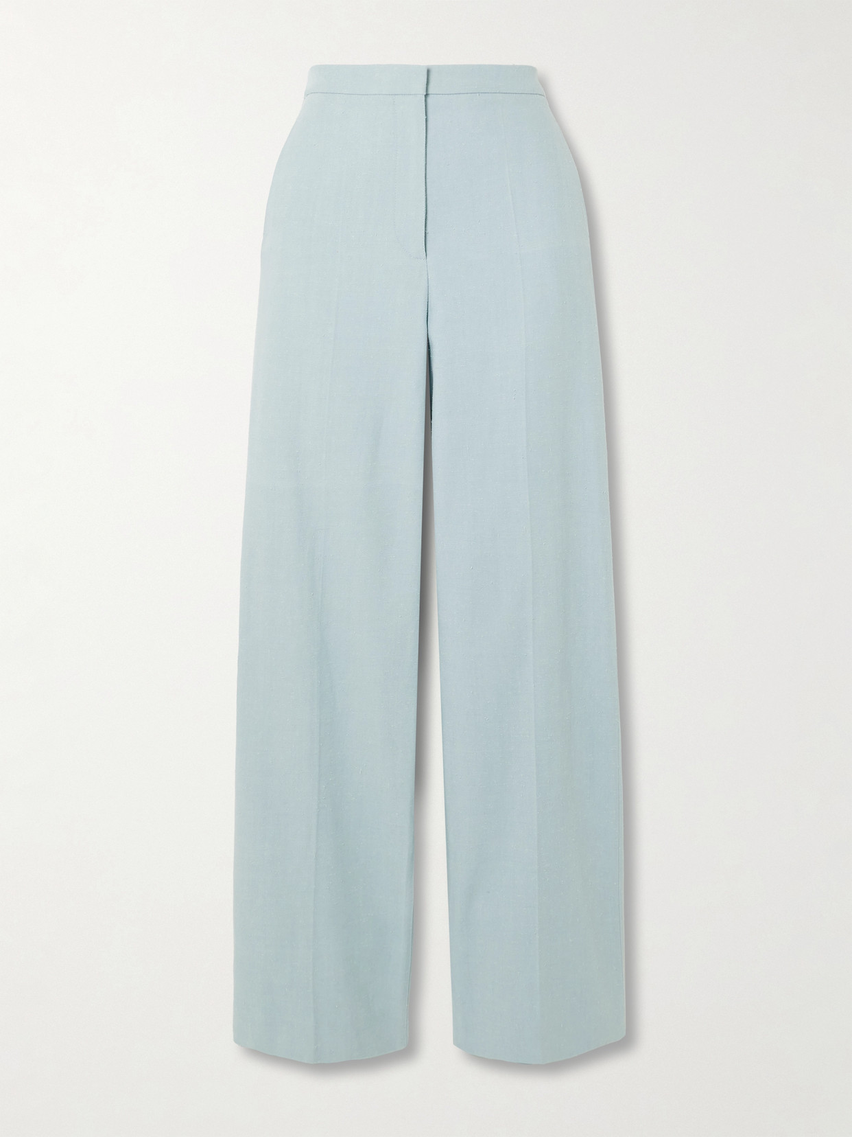 Loulou De Saison Zora Textured Cotton-blend Twill Wide-leg Pants In Green