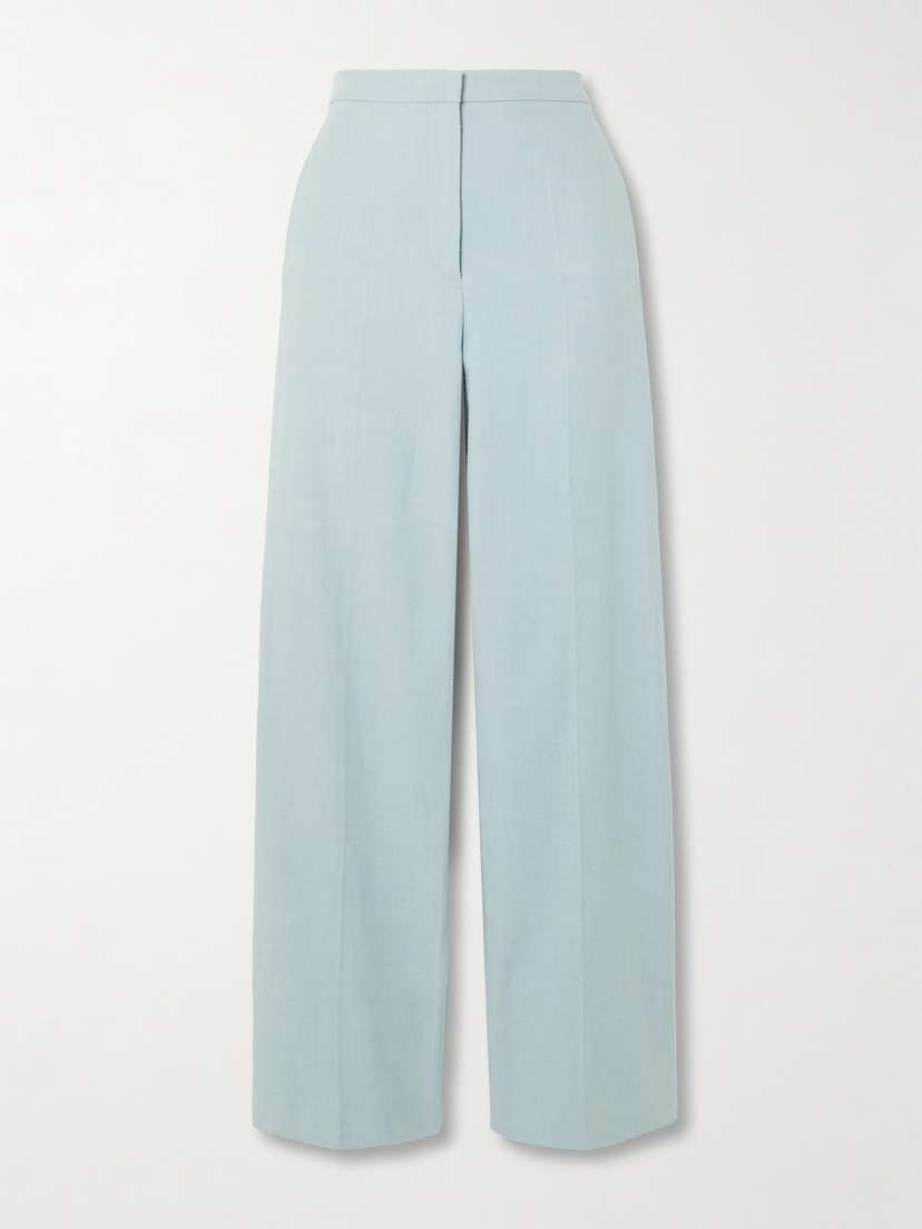Loulou de Saison Zora Textured Cotton-blend Twill Wide-leg Pants