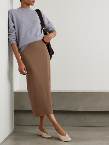 LOULOU DE SAISON Samos stretch-wool twill maxi skirt