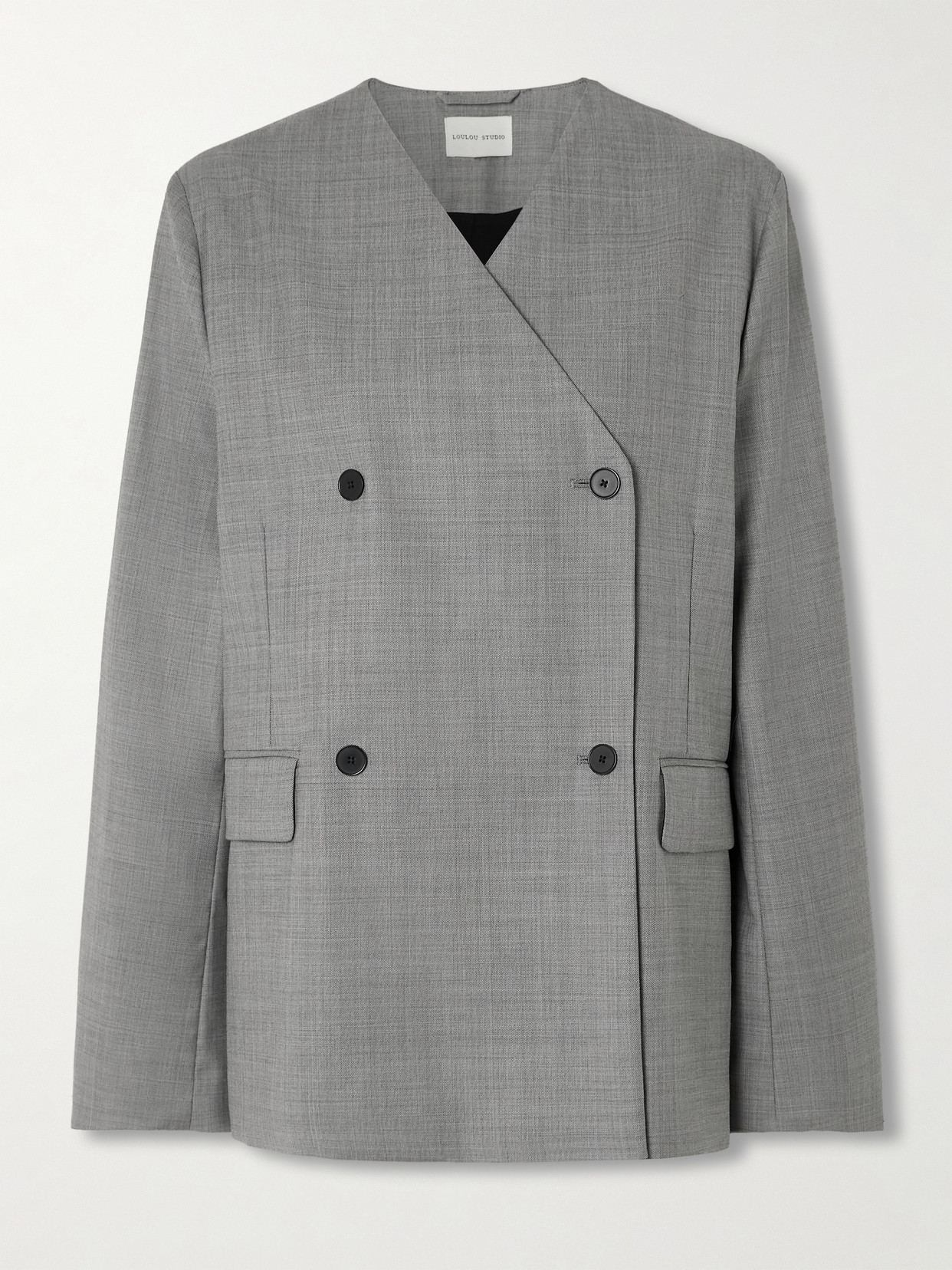 Loulou de Saison - Altair Double-breasted Wool-twill Blazer - Gray
