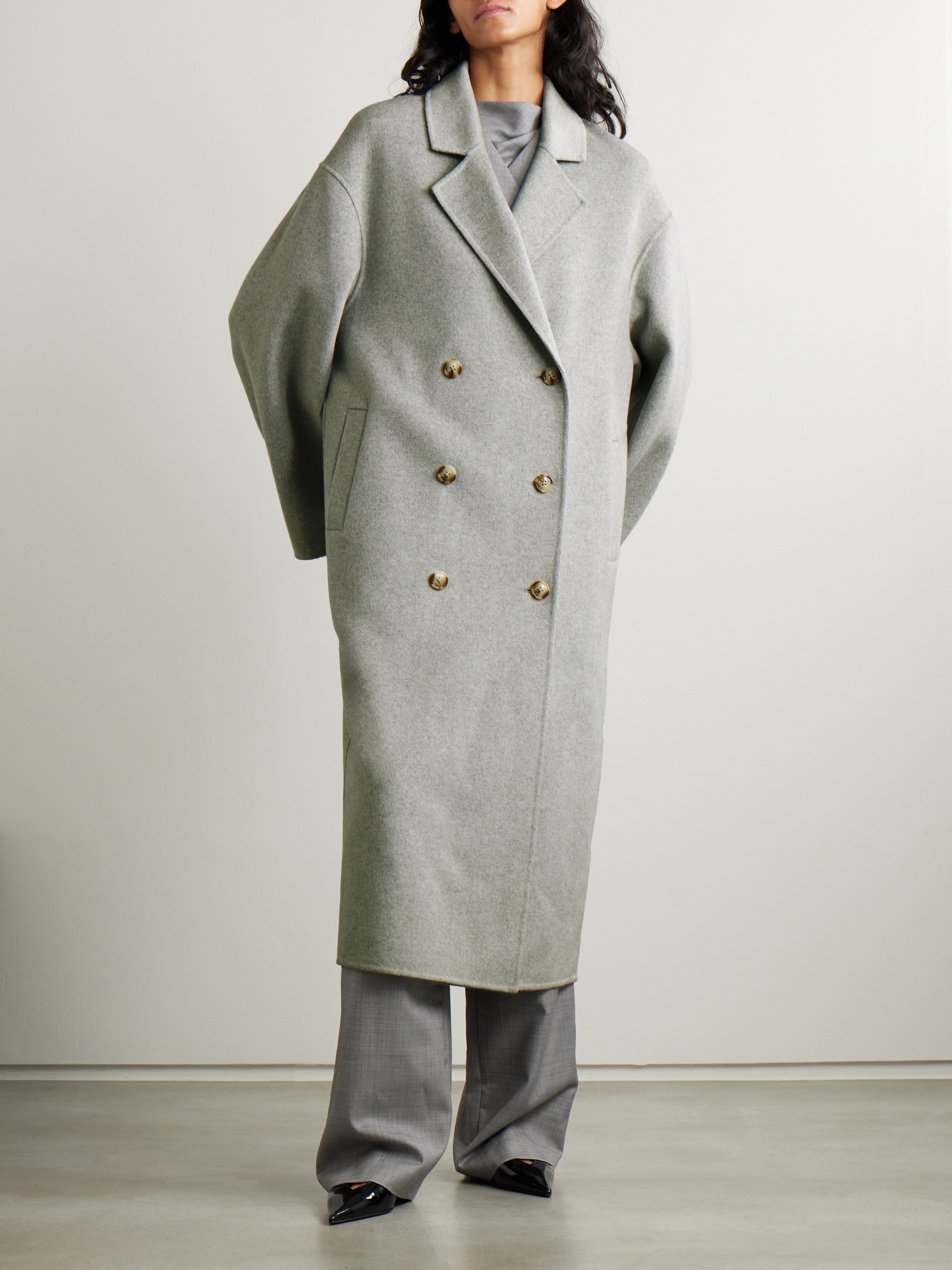 LOULOU DE SAISON Borneo double-breasted wool and cashmere-blend coat