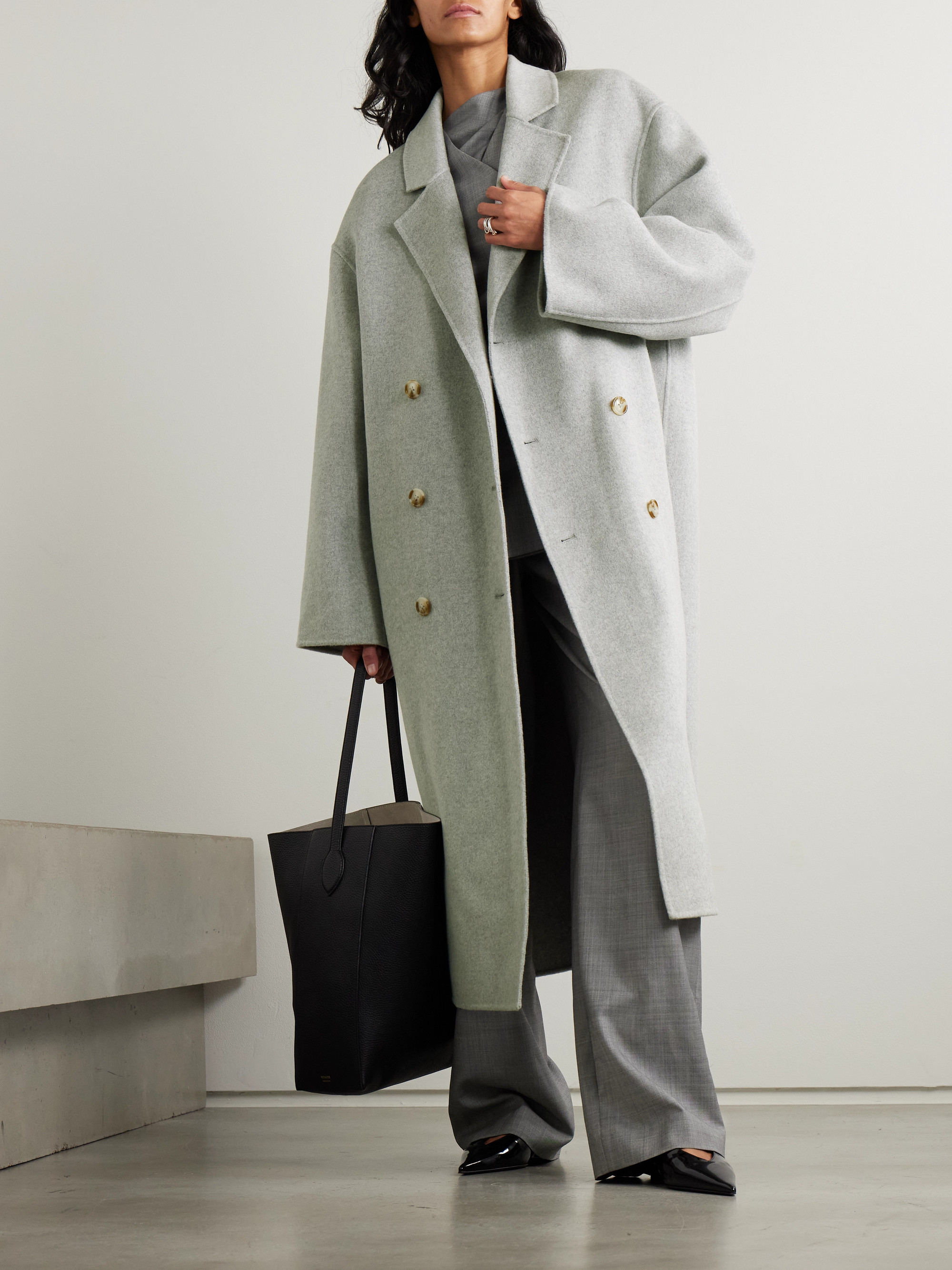 LOULOU DE SAISON Borneo double-breasted wool and cashmere-blend coat thumbnail