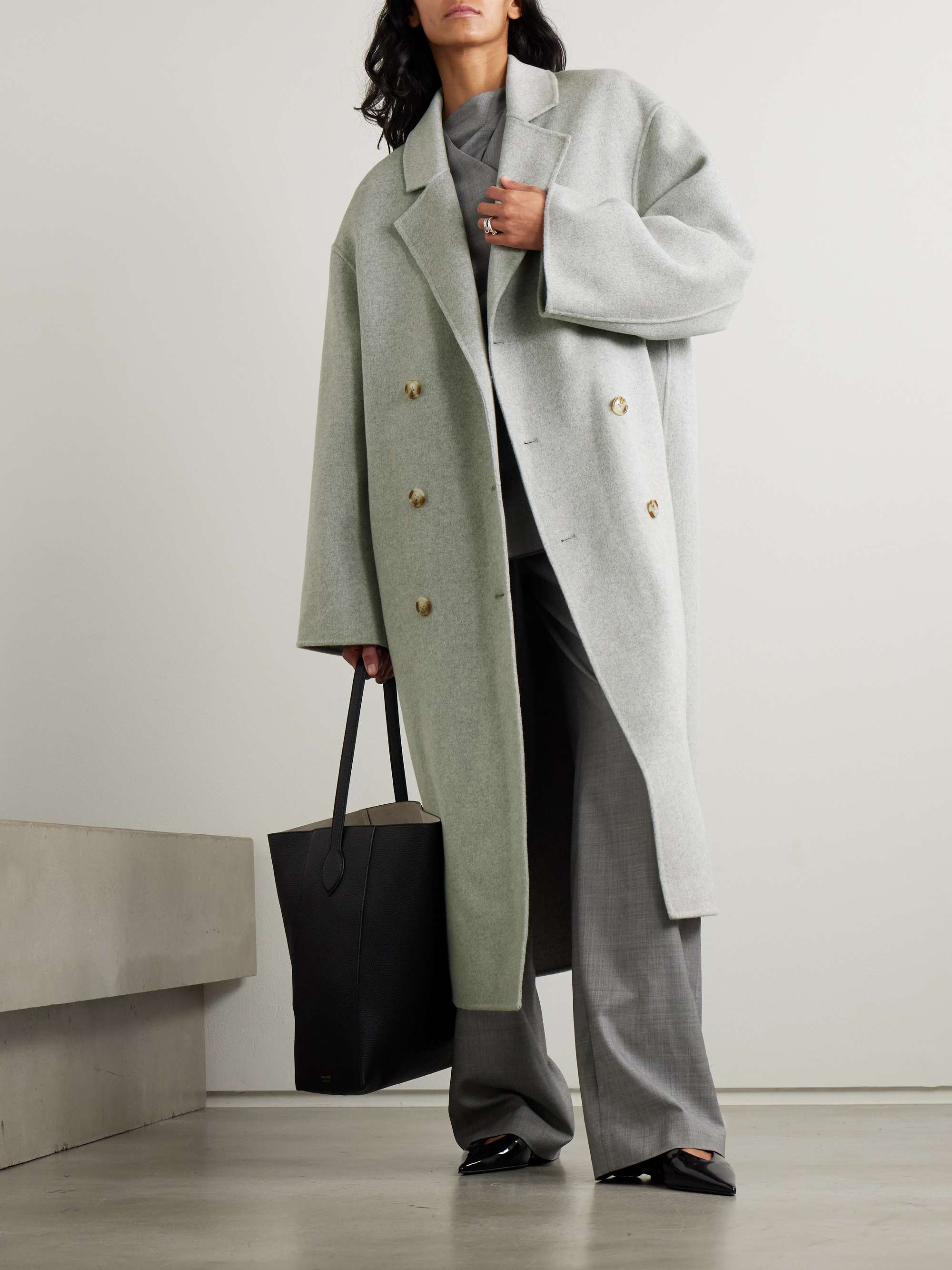 LOULOU DE SAISON Borneo double-breasted wool and cashmere-blend coat