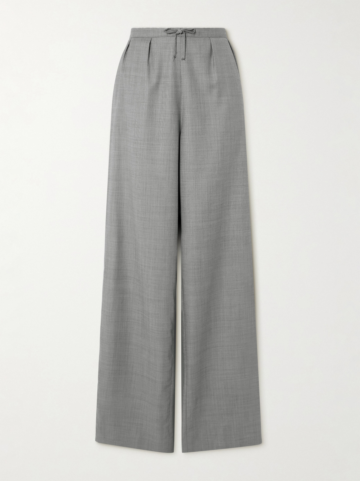 Loulou De Saison Wool-twill Straight-leg Pants In Gray
