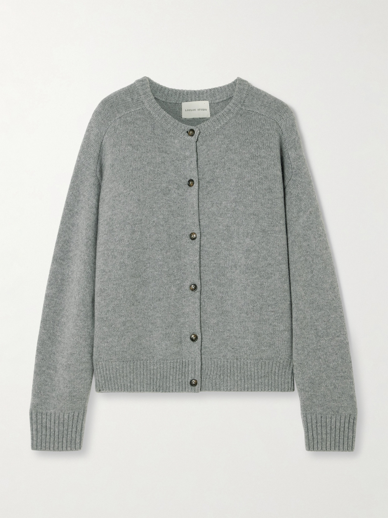 Loulou De Saison Aida Merino Wool And Cashmere-blend Cardigan In Gray