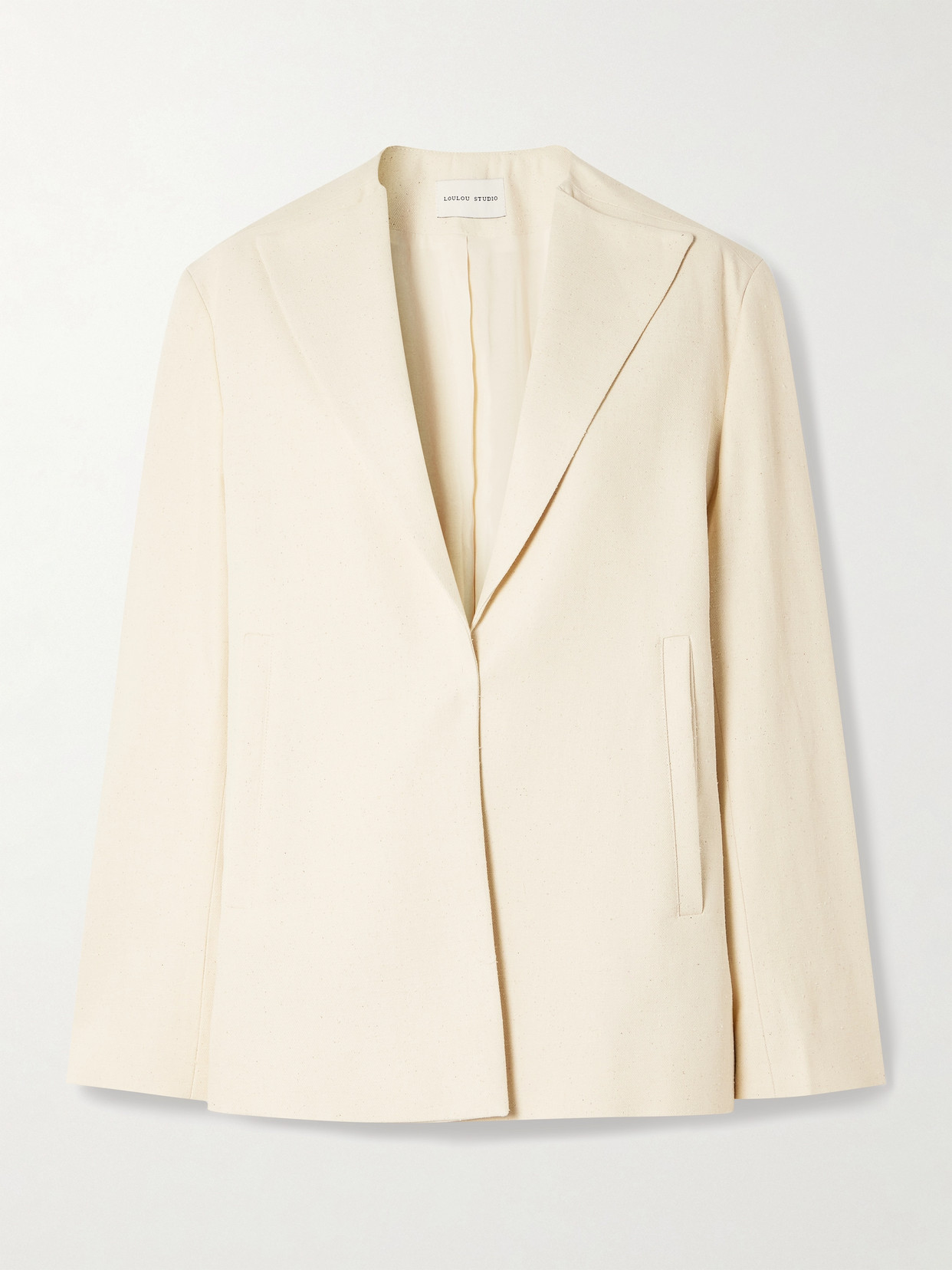 Loulou De Saison Rocco Textured Cotton-blend Twill Blazer In Ivory
