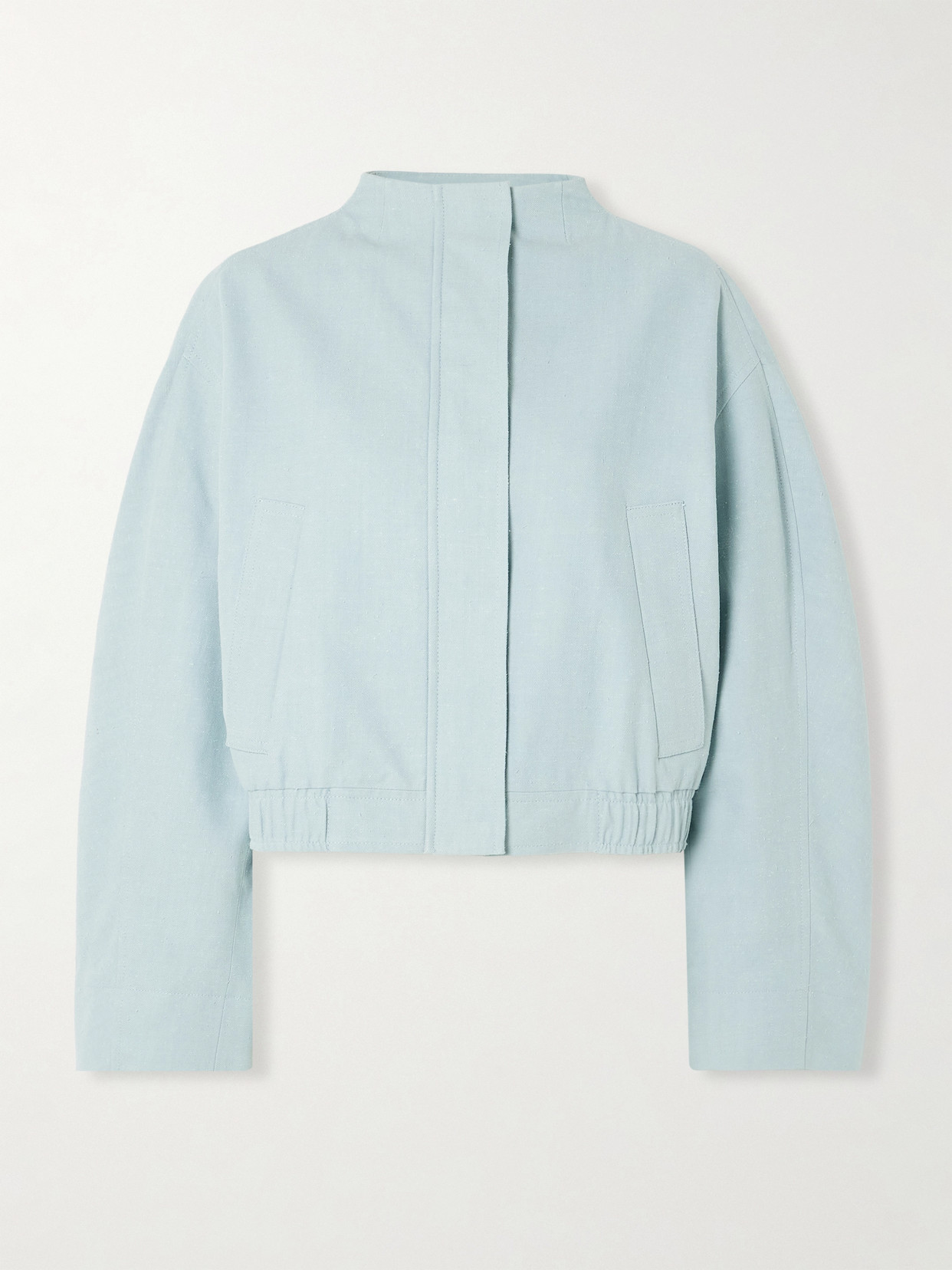Loulou De Saison Bago Cropped Textured Cotton-blend Twill Jacket In Green