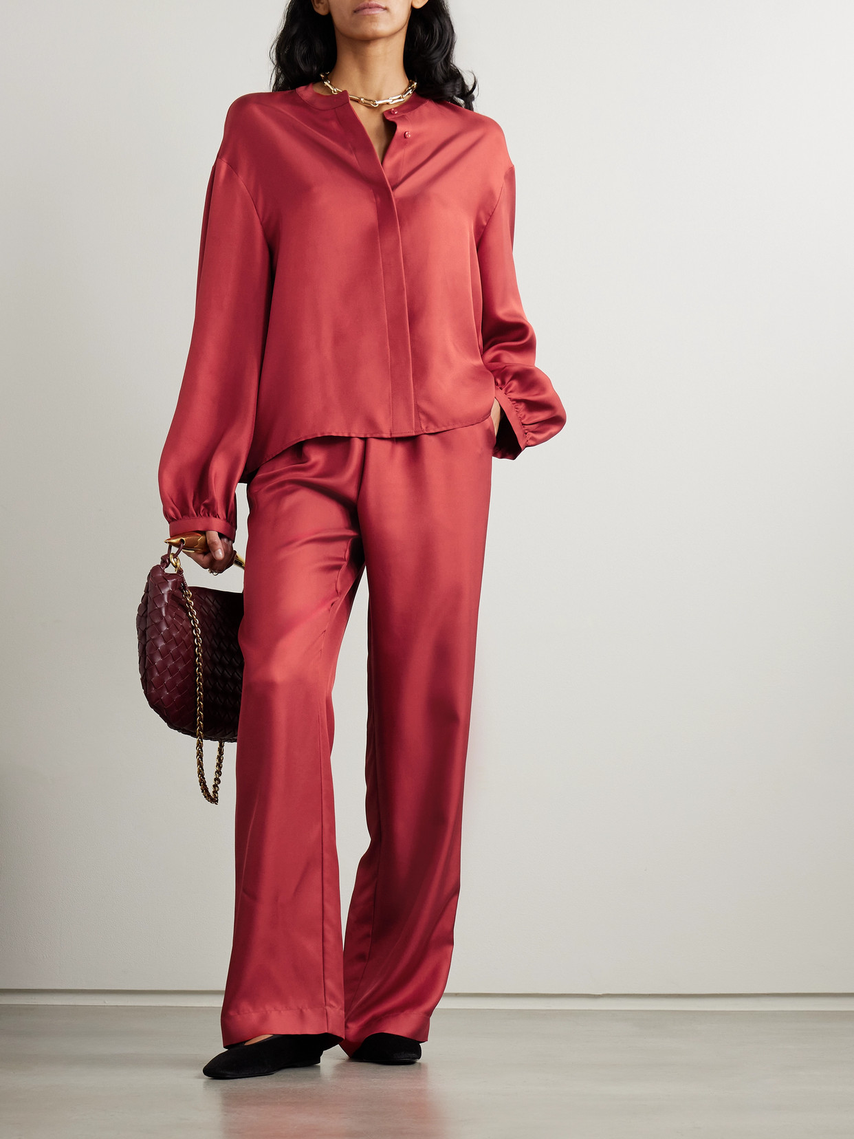 Loulou De Saison Lea Silk Blouse In Unknown