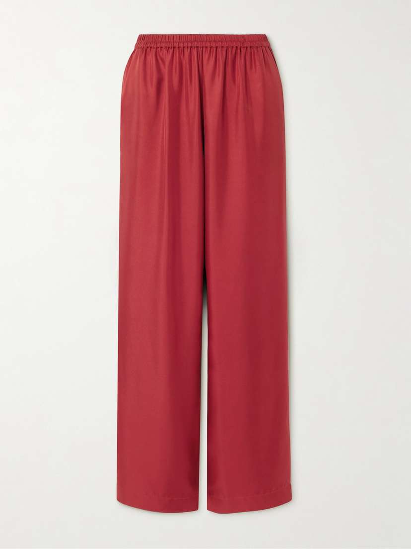 Loulou de Saison Alera Silk-twill Wide-leg Pants