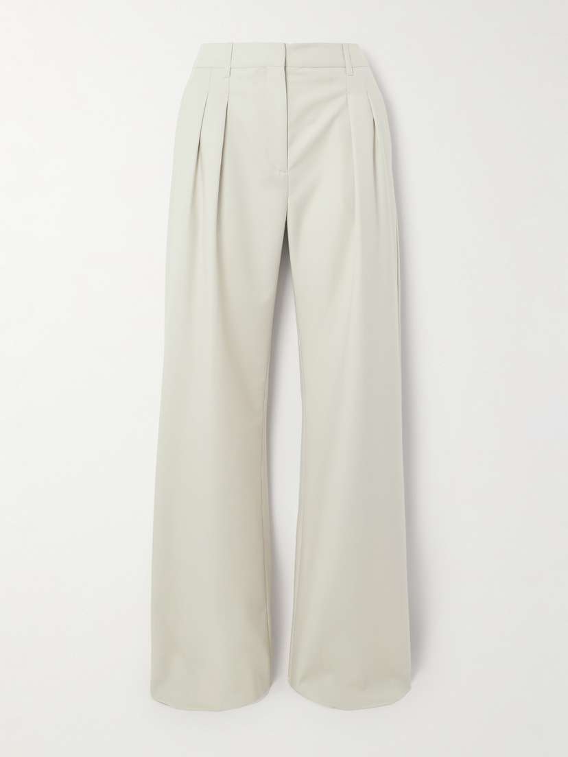 Loulou de Saison Sbiru Pleated Wool Wide-leg Pants