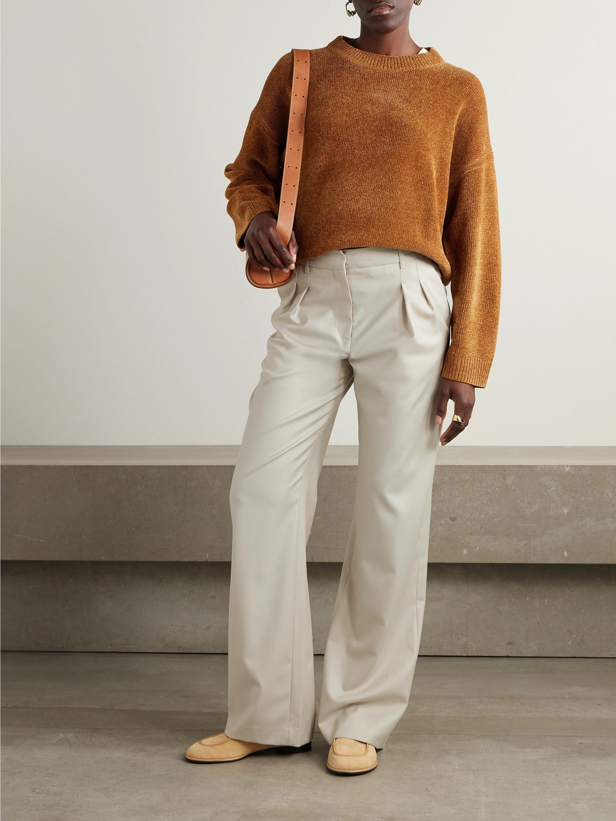 LOULOU DE SAISON Sbiru pleated wool wide-leg pants