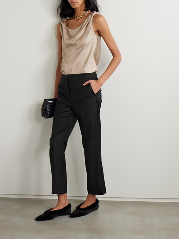 LOULOU DE SAISON Sofe cropped wool-twill straight-leg pants