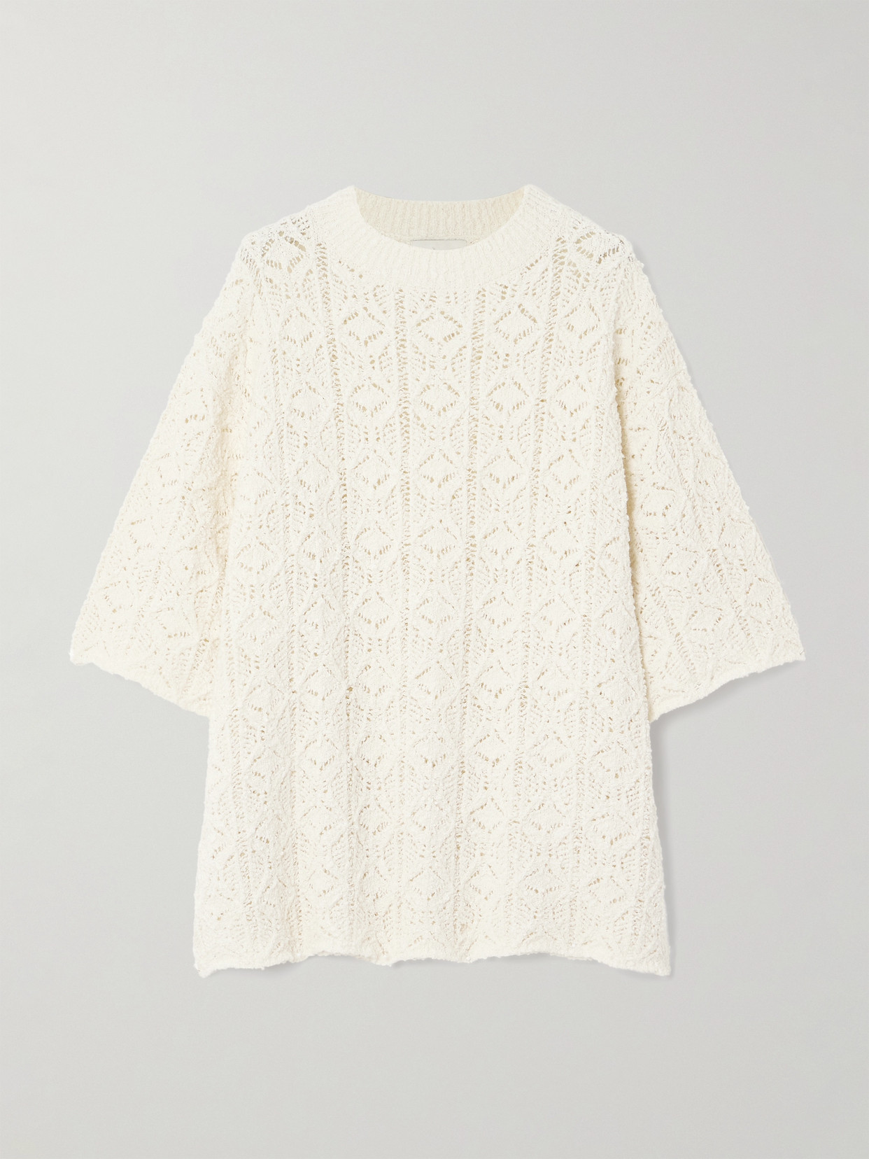 Loulou De Saison Crocheted Cotton-blend Chenille T-shirt In Unknown