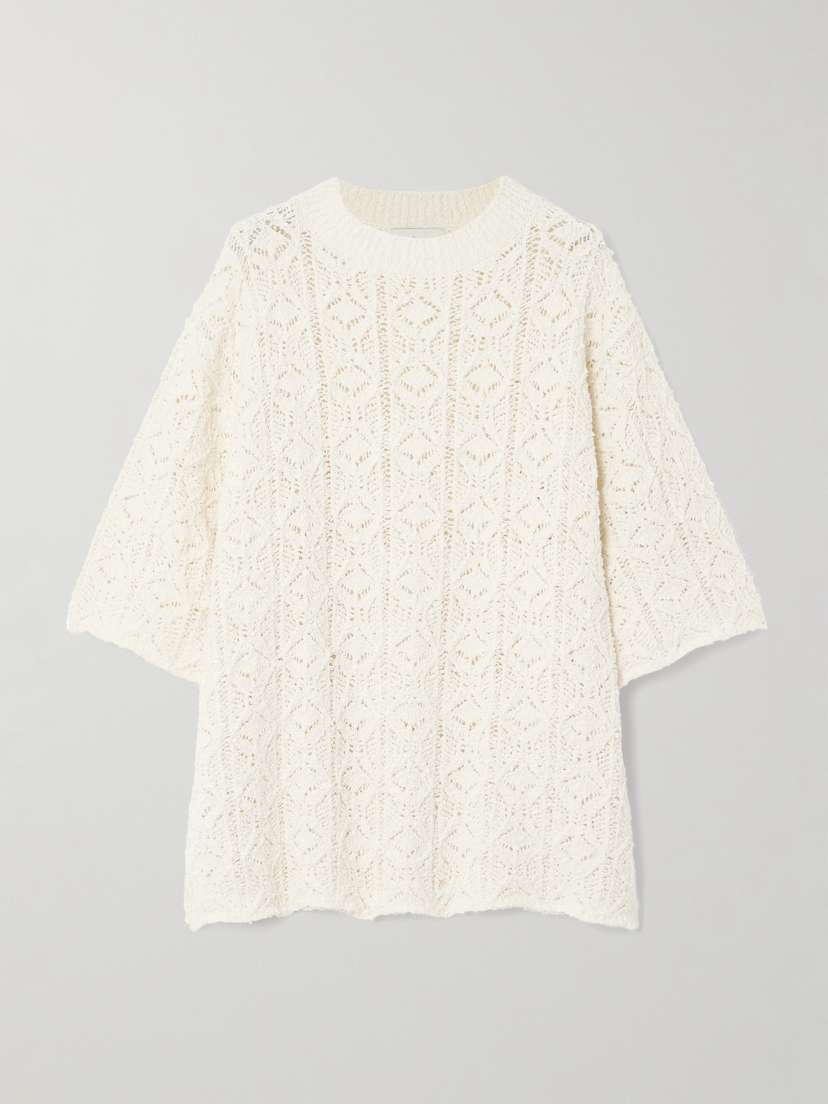 Loulou de Saison Antila Crocheted Cotton-blend Chenille T-shirt