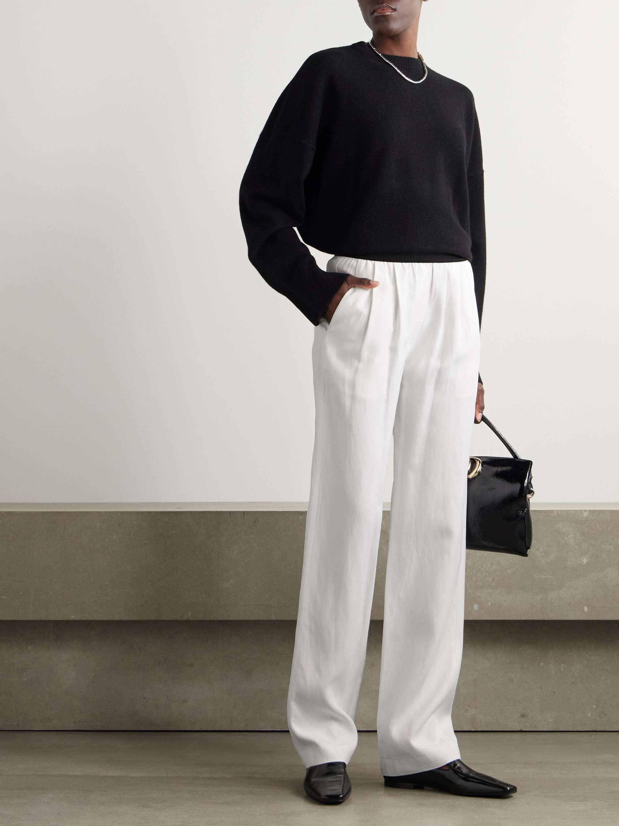 LOULOU DE SAISON Takaroa Hose mit geradem Bein aus Twill mit Falten