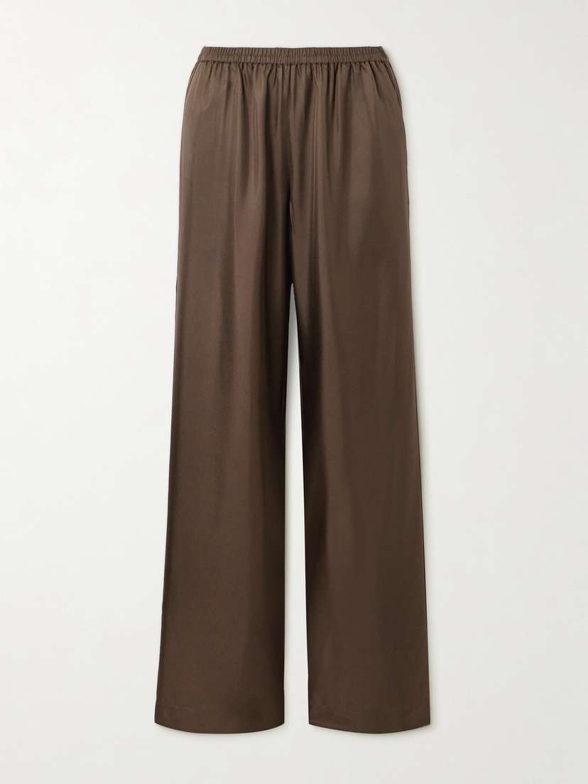 Loulou de Saison Alera Silk-twill Wide-leg Pants