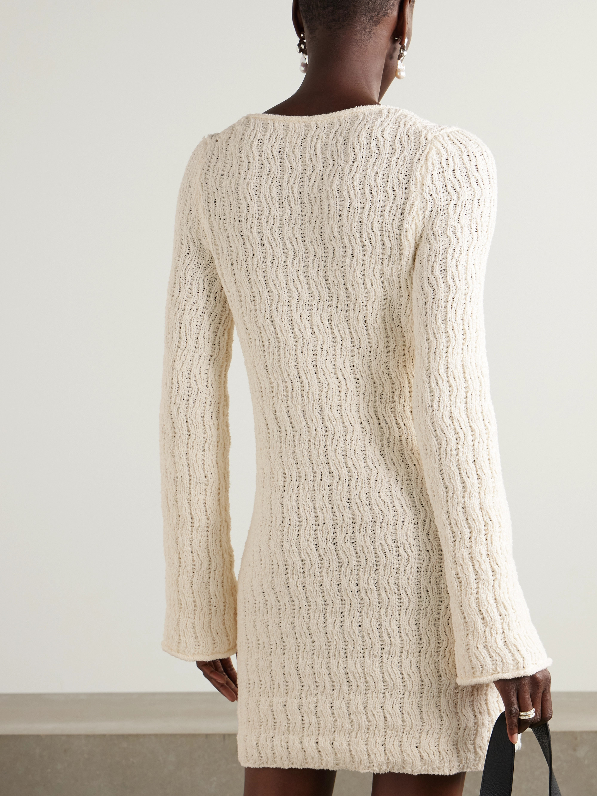 LOULOU DE SAISON Aisala open-knit cotton-blend chenille dress thumbnail