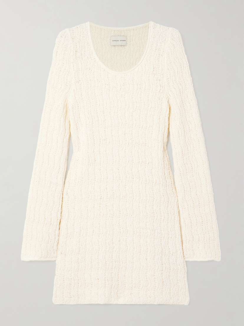 Loulou de Saison Aisala Open-knit Cotton-blend Chenille Dress