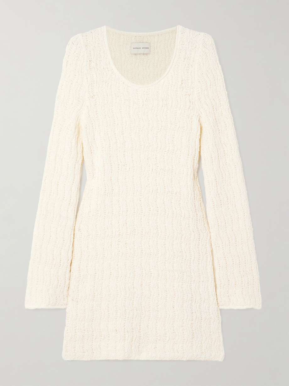 aisala open-knit cotton-blend chenille dress