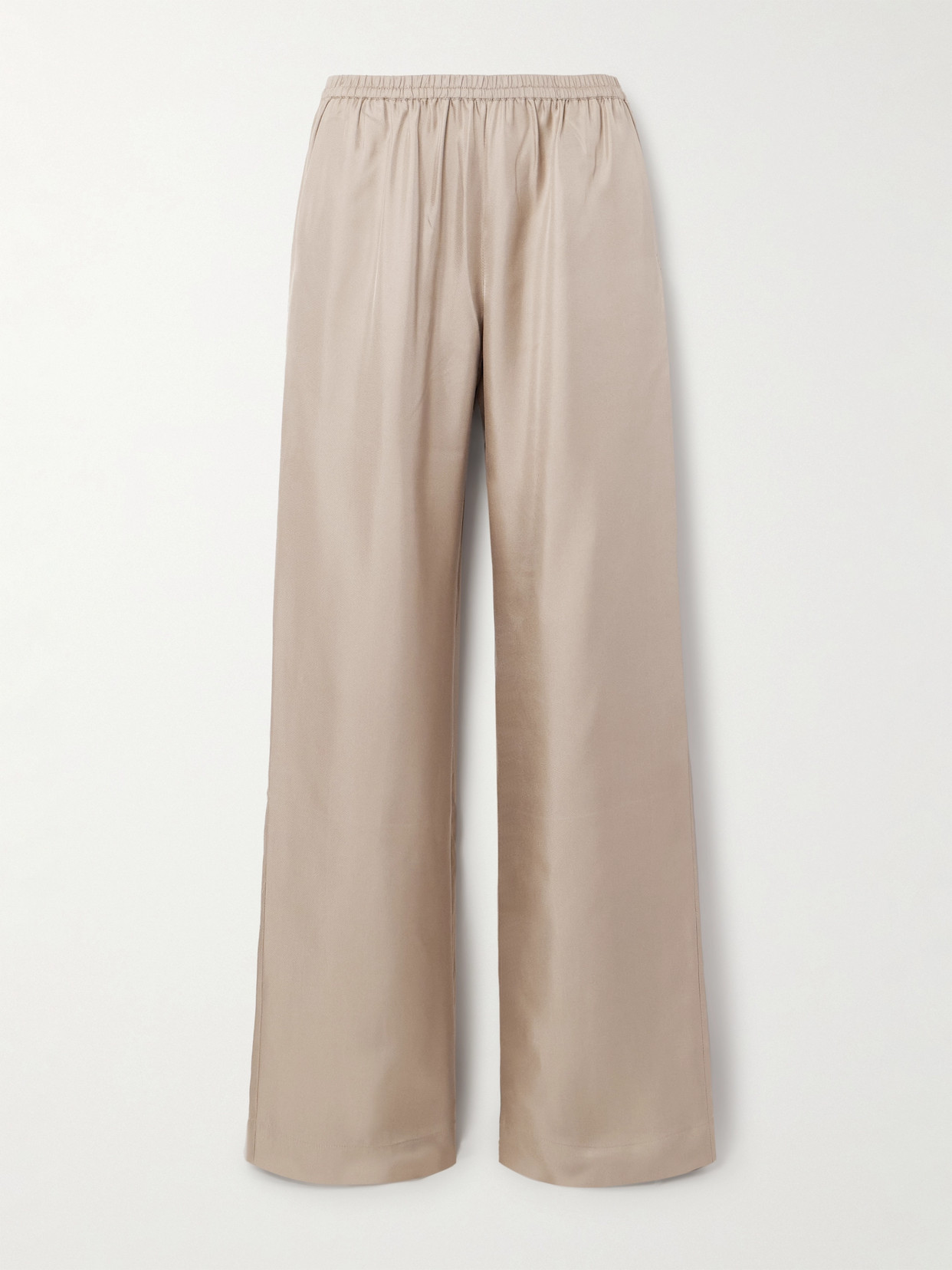 Loulou De Saison Alera Silk-twill Wide-leg Pants In Neutrals