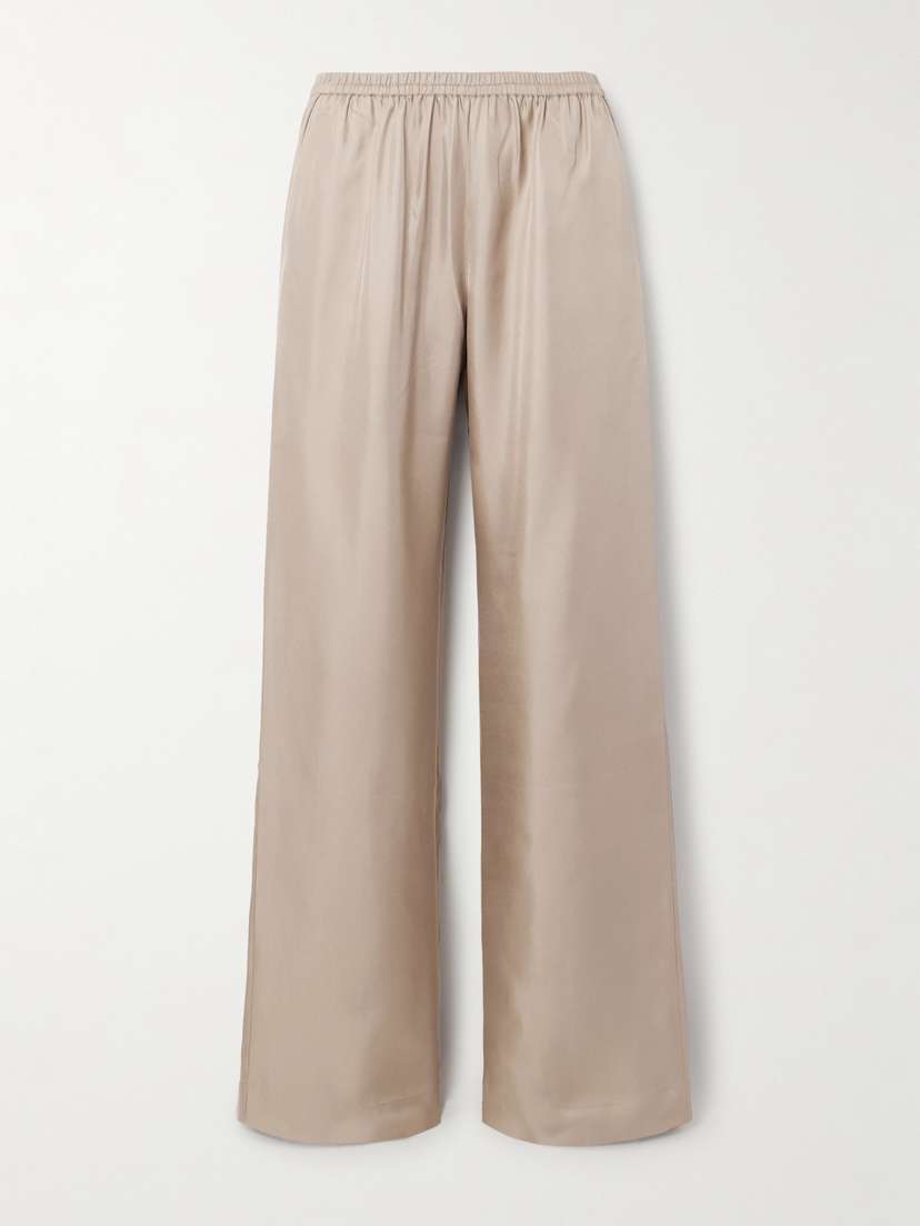 Loulou de Saison Alera Silk-twill Wide-leg Pants