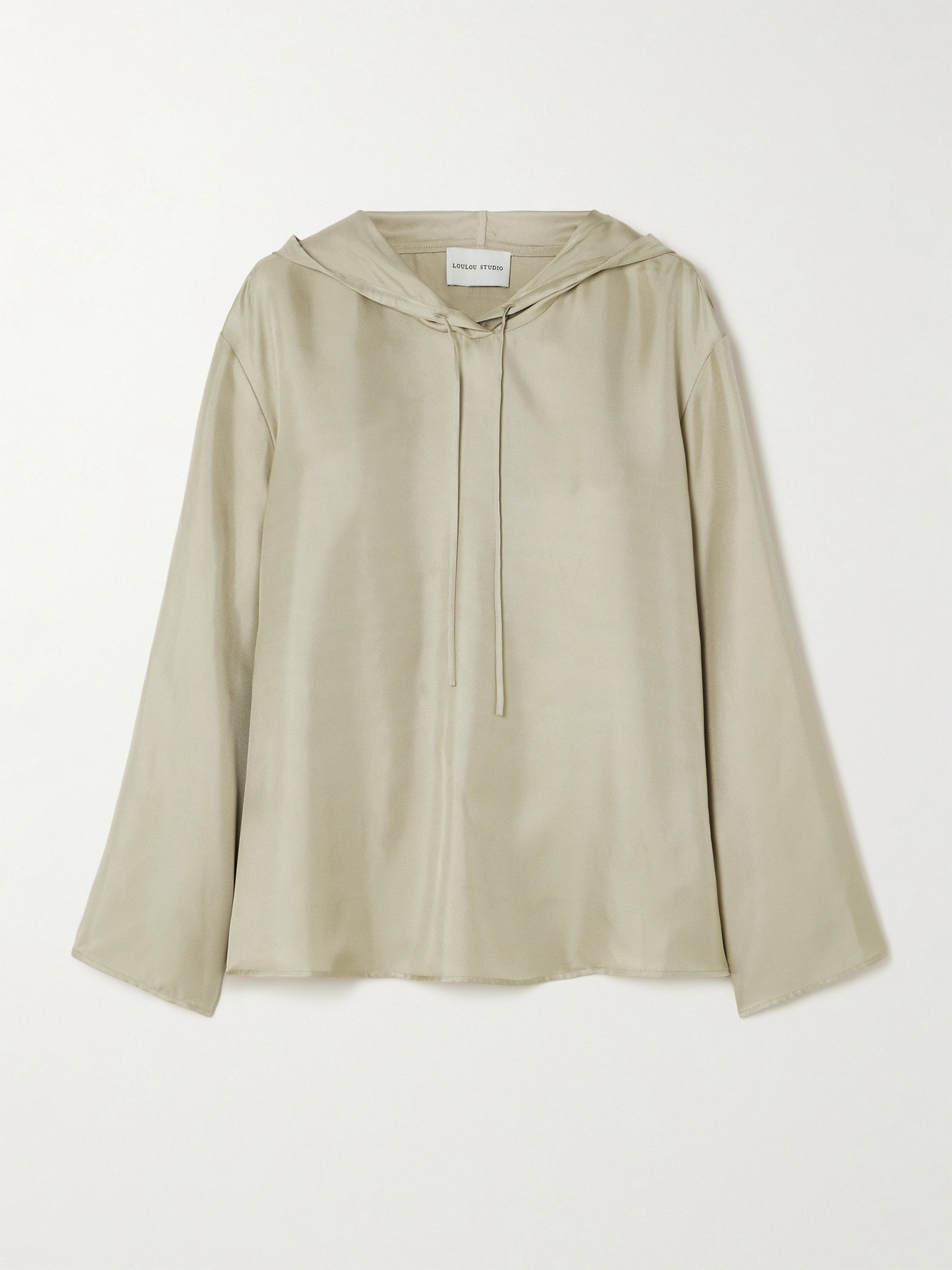 Loulou De Saison Nuka Silk-twill Hoodie In Neutrals