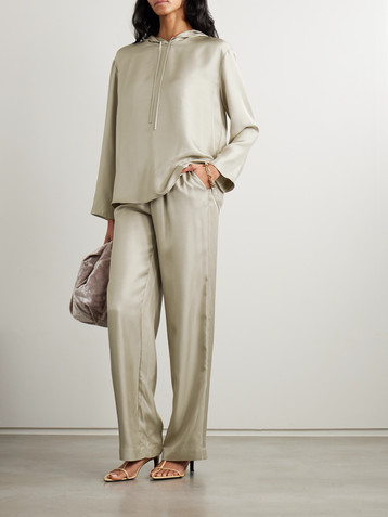 LOULOU DE SAISON Nuka silk-twill hoodie