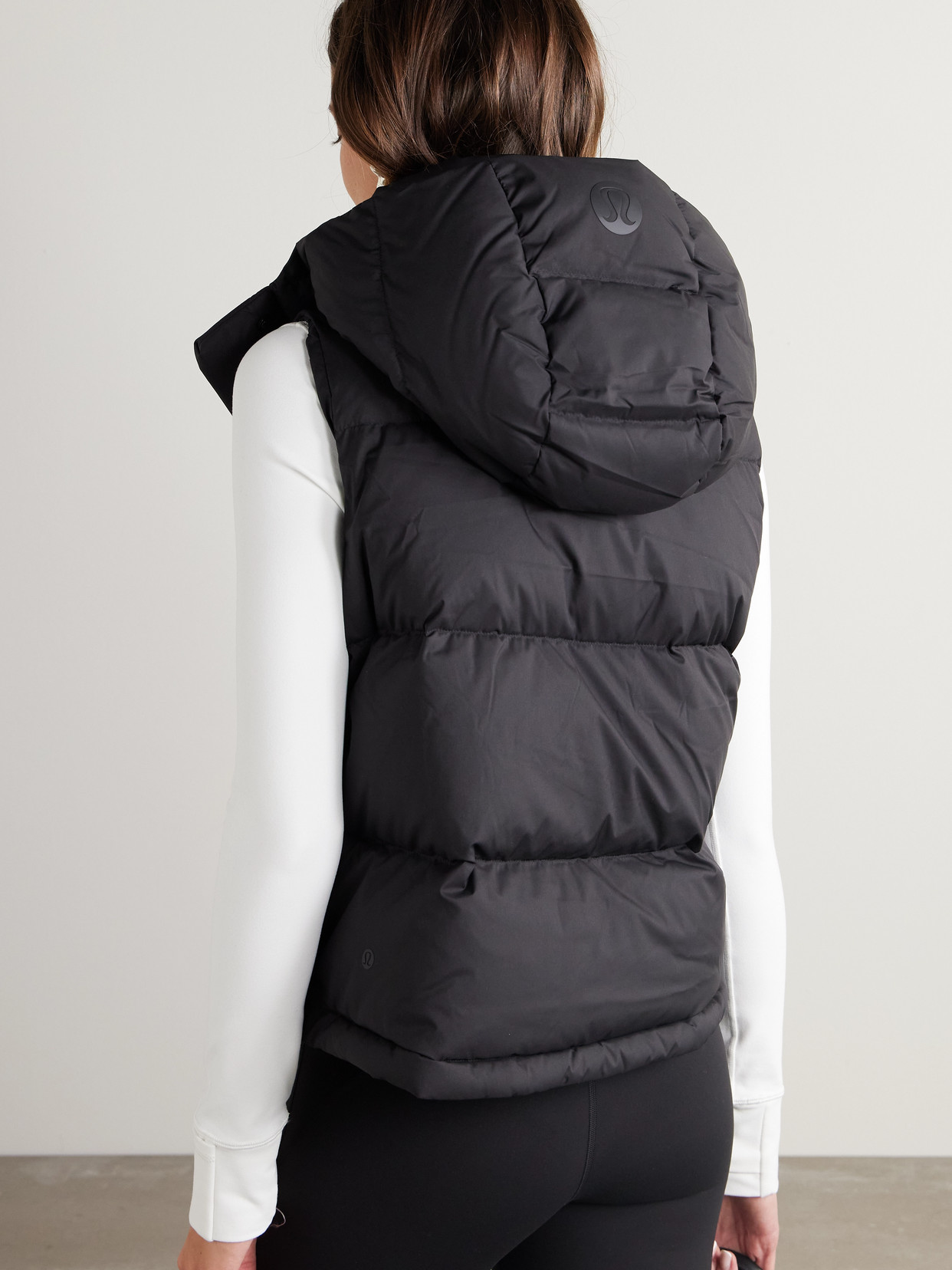 Lululemon Wunder Puff Quilted Softmatte™ Hooded Down Vest In Black