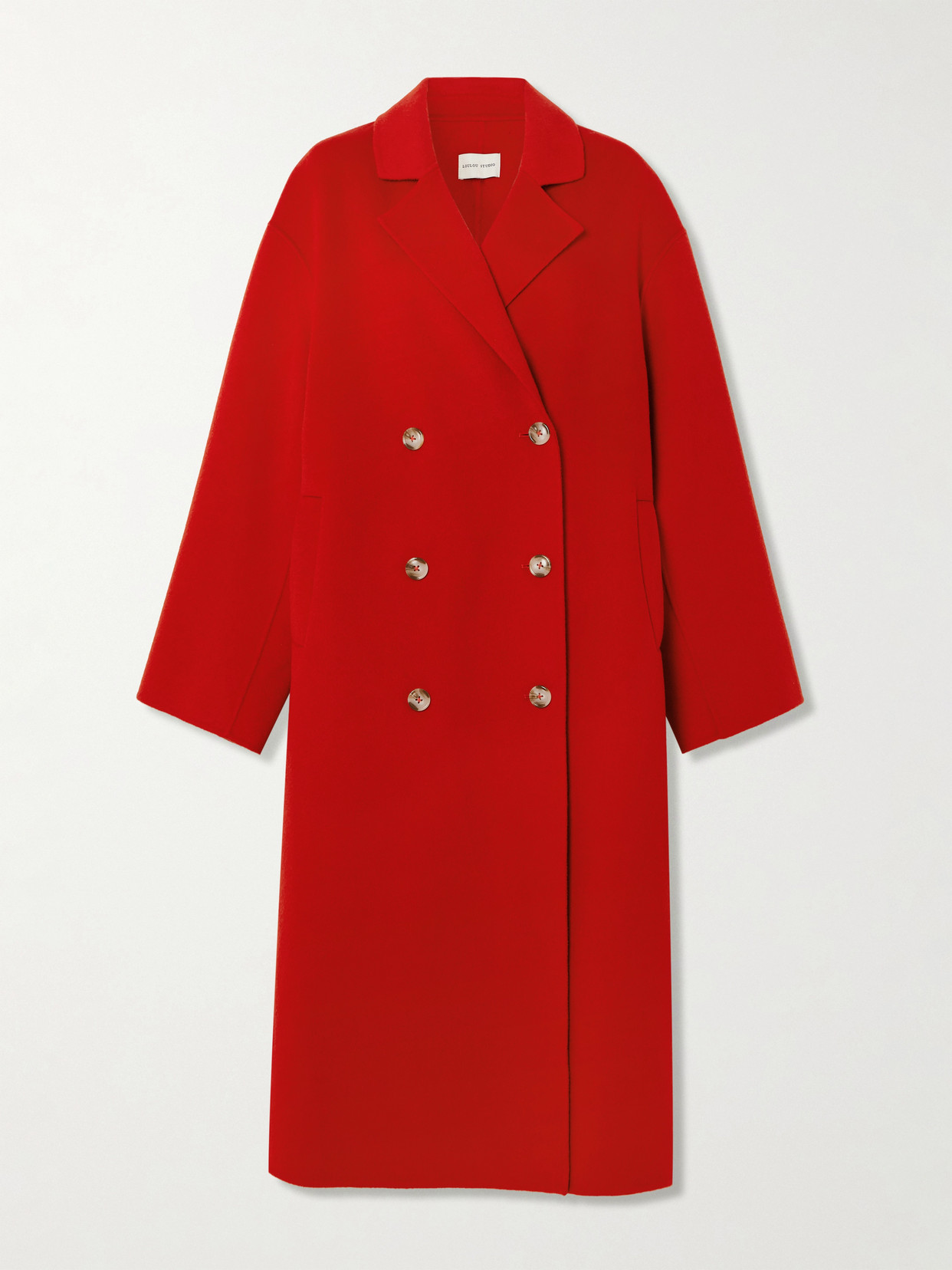 Loulou De Saison Borneo Double-breasted Wool And Cashmere-blend Coat In Red