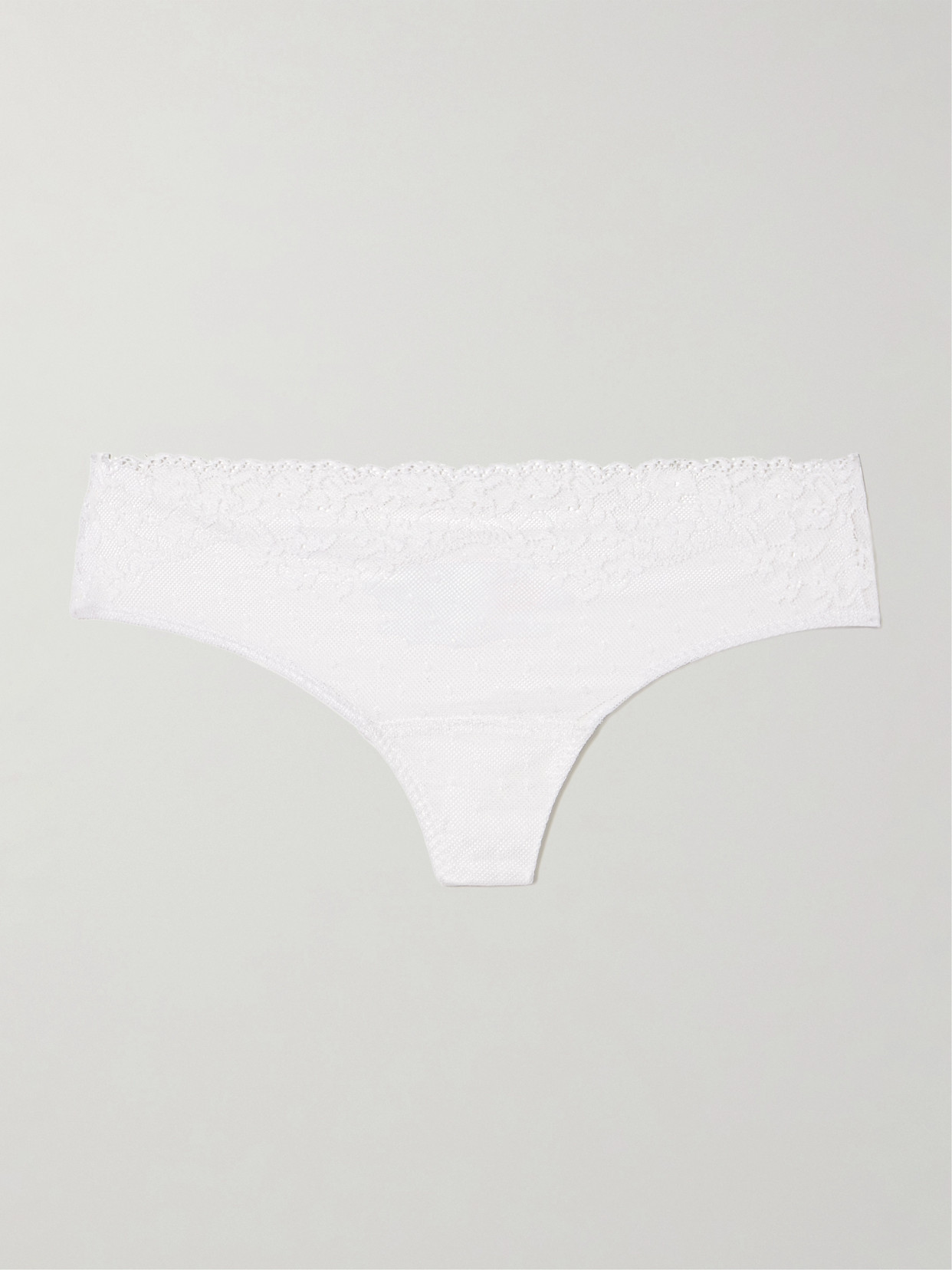 Commando Double Take Lace-trimmed Stretch-jersey Thong In White