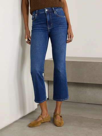 FRAME Reboot Crop stretch high-rise bootcut jeans
