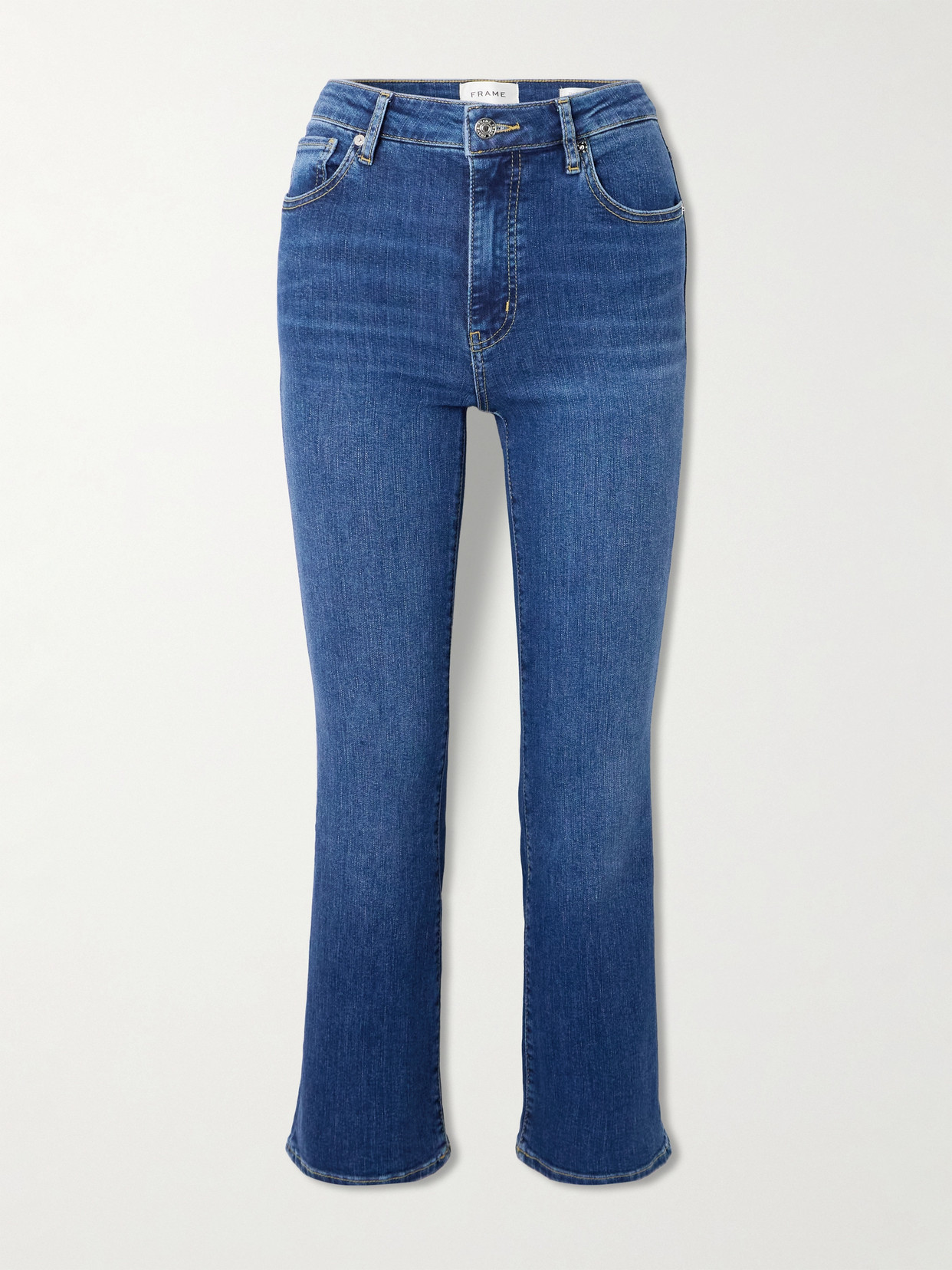 FRAME REBOOT CROP STRETCH HIGH-RISE BOOTCUT JEANS