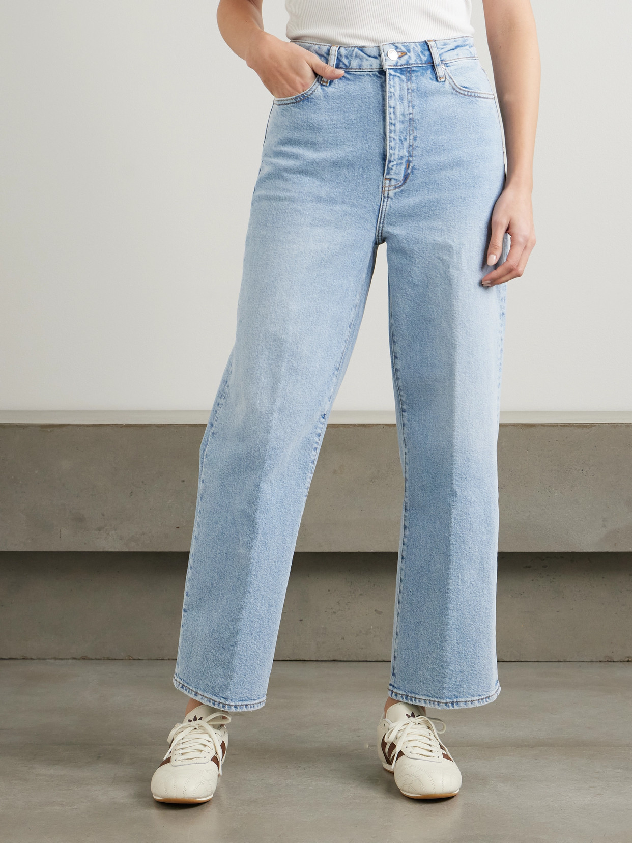 Frame The Wide High-rise Wide-leg Jeans In Blue
