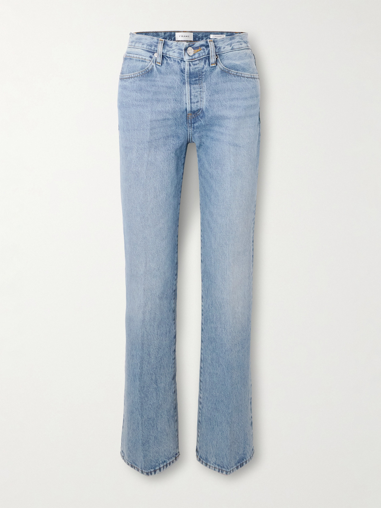 Frame The Vertical High Rise Straight Jeans In Blue