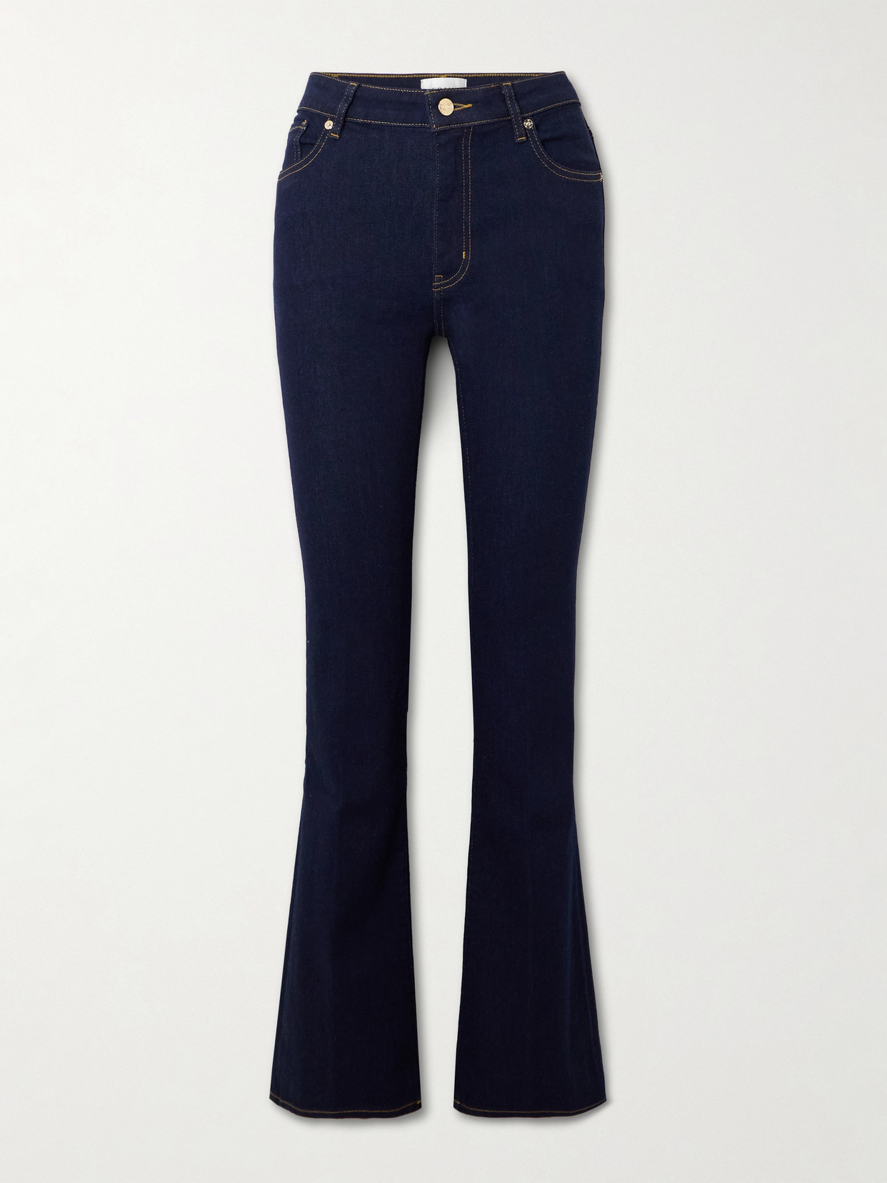 Frame Reboot Super Stretch High-rise Bootcut Jeans In Blue