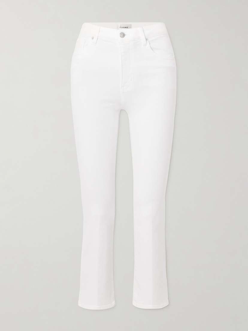 Frame Reboot Crop Stretch High-rise Flared Recycled Jeans