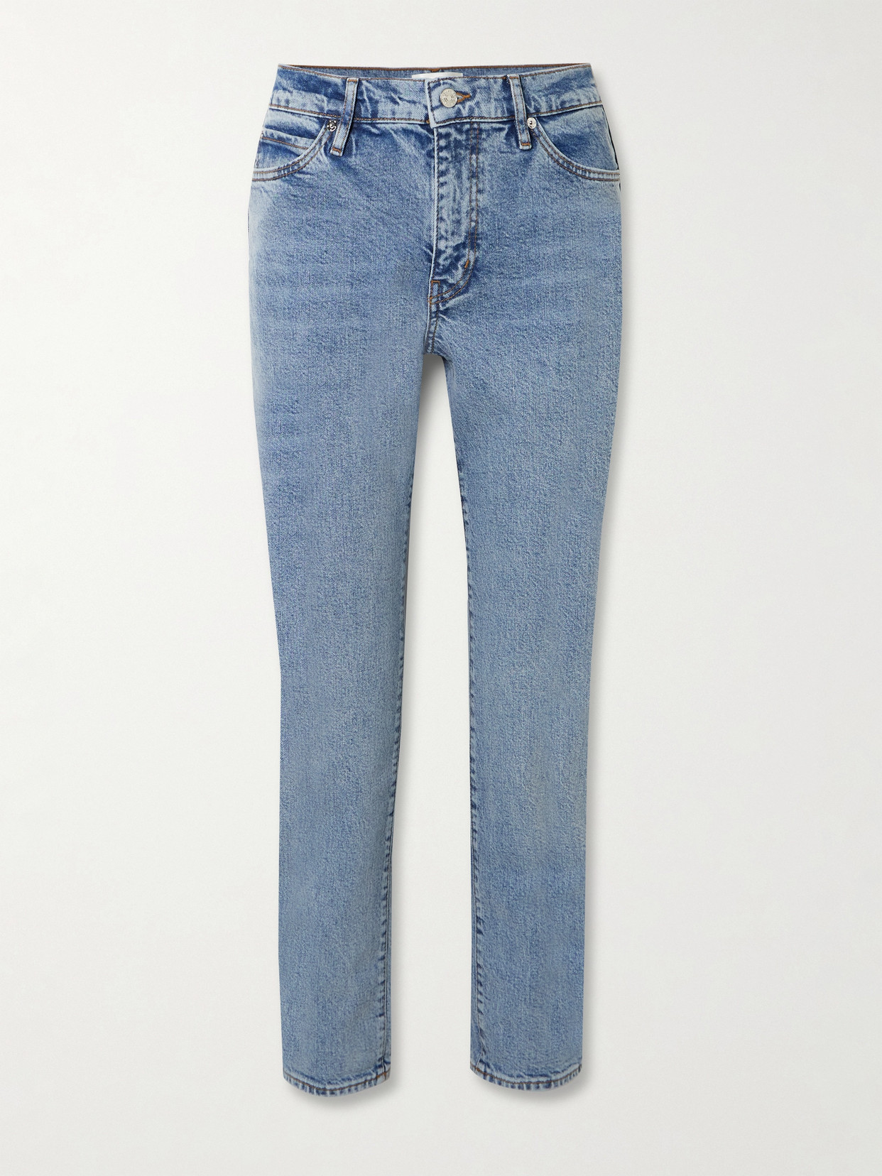 FRAME THE BORROWED HIGH-RISE SLIM-LEG JEANS
