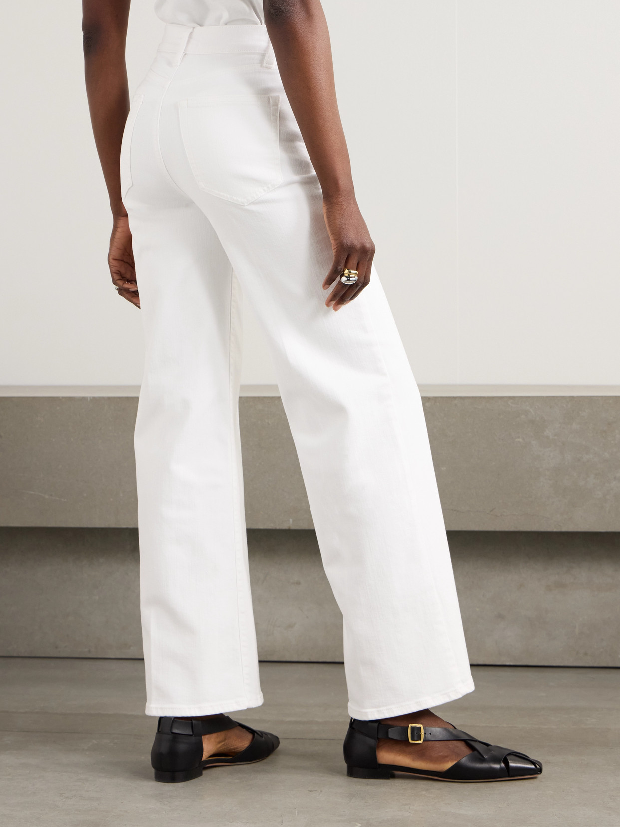 Frame High Rise Le Palazzo Crop Jean In Au Natural Clean Raw After In White