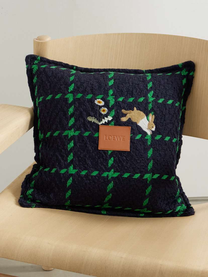 Loewe + Suna Fujita Checked Wool-blend Cushion