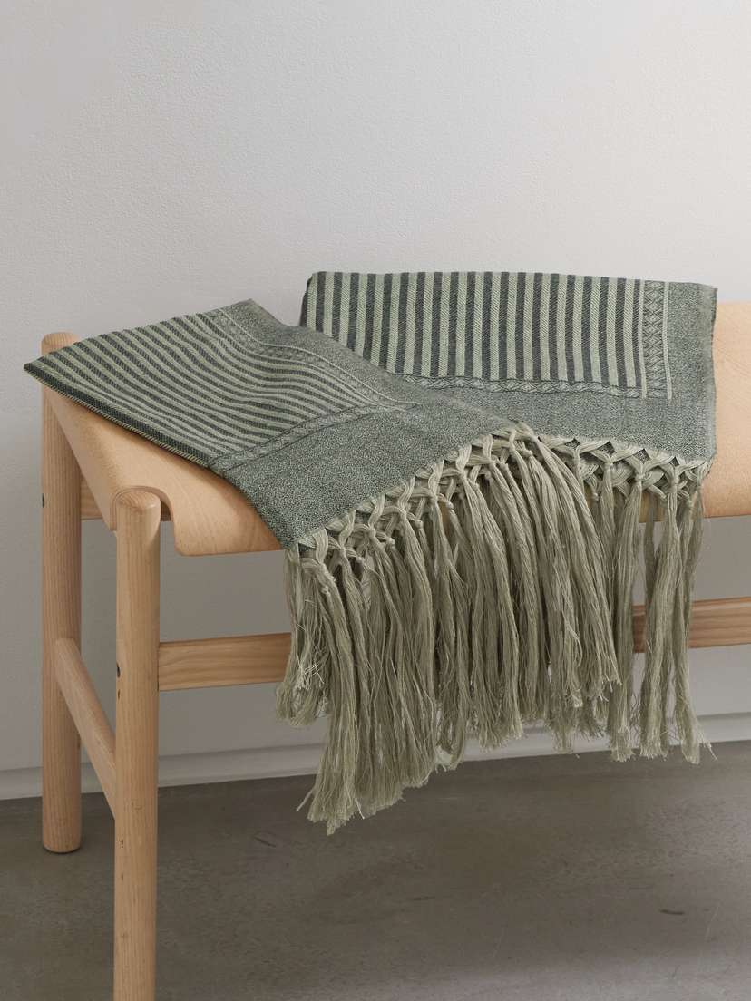 Brunello Cucinelli Set Of Two Linen And Cashmere-blend Jacquard Beach Towels