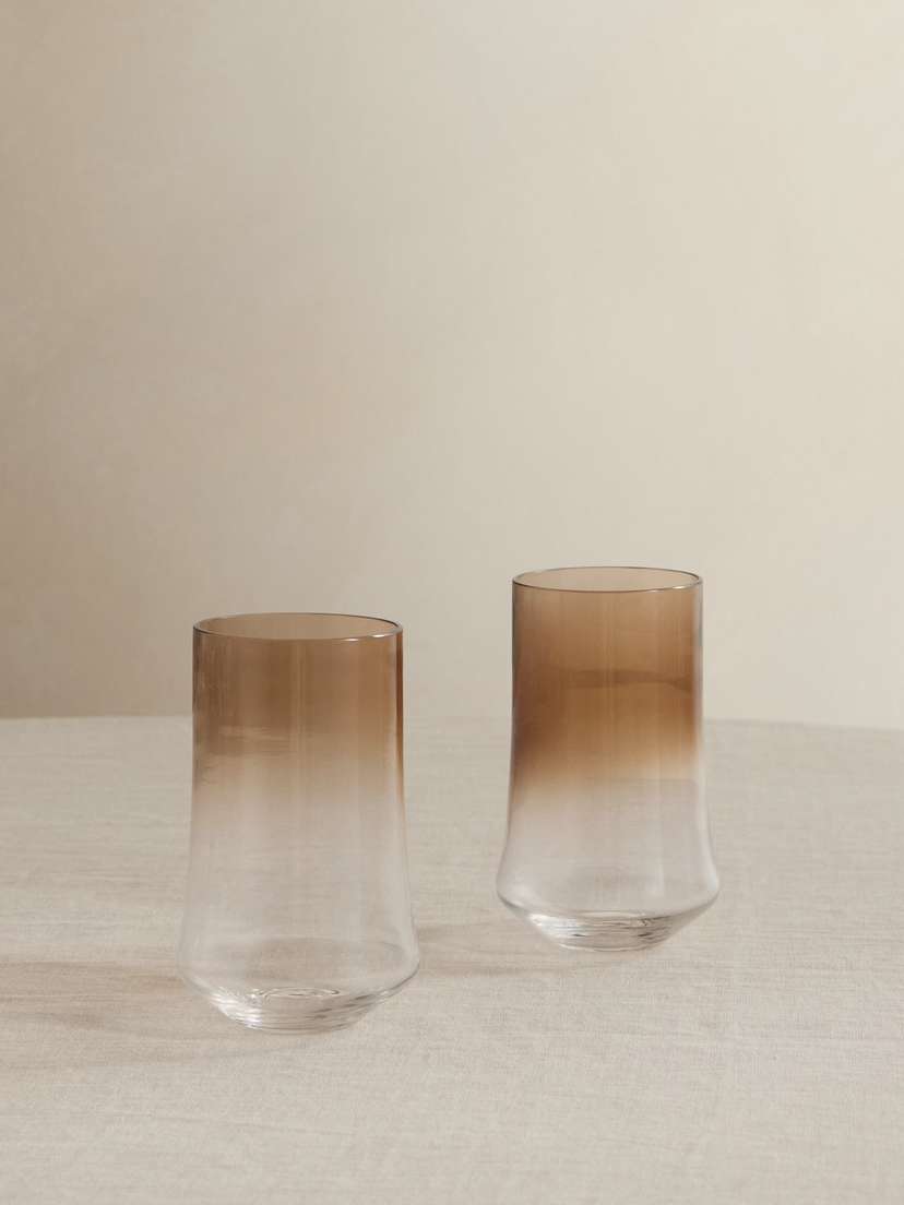 Brunello Cucinelli Set Of Two Murano Glass Tumblers