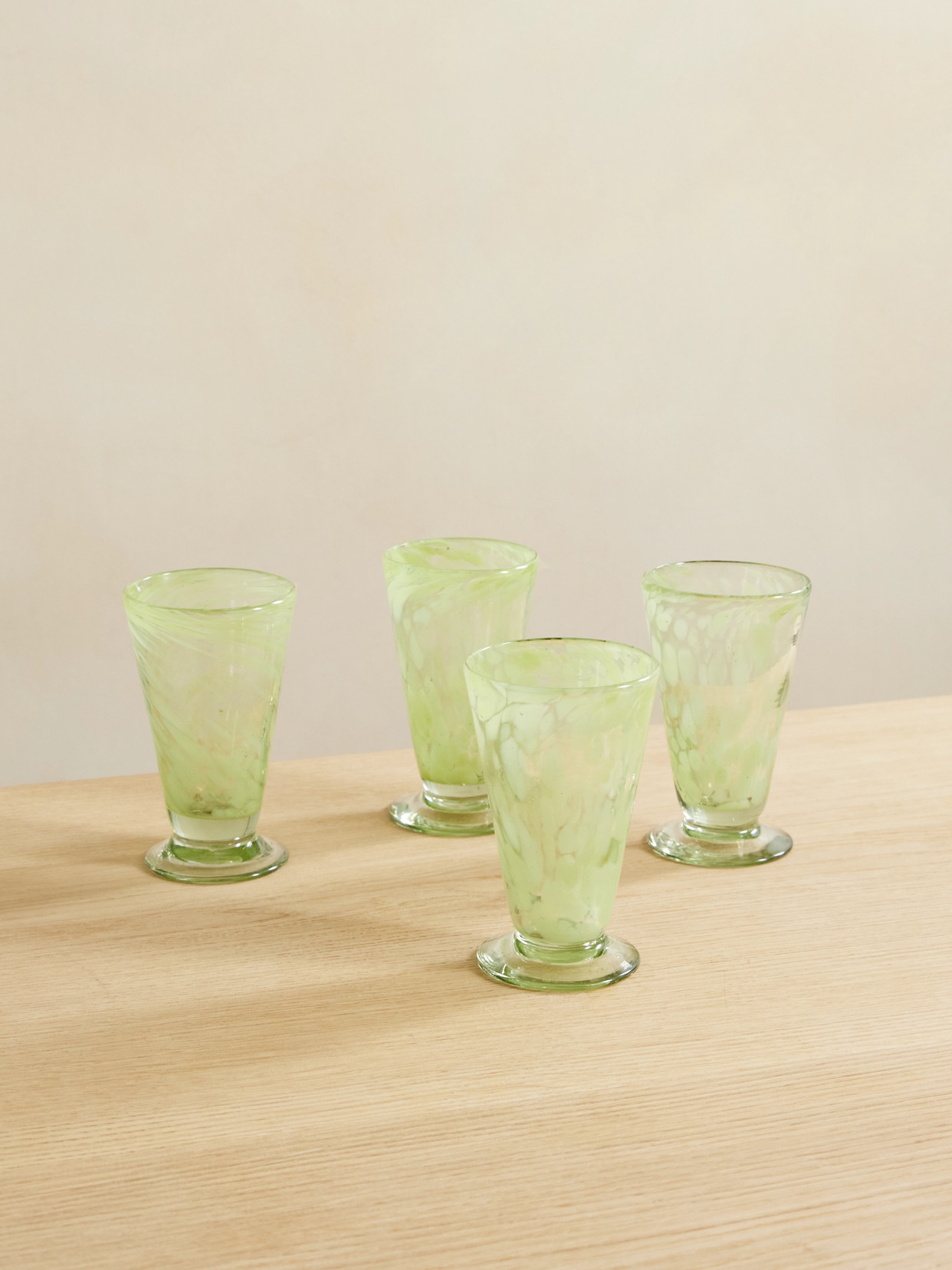 Soho Home Purton Set Of Four Highball Glasses In Green