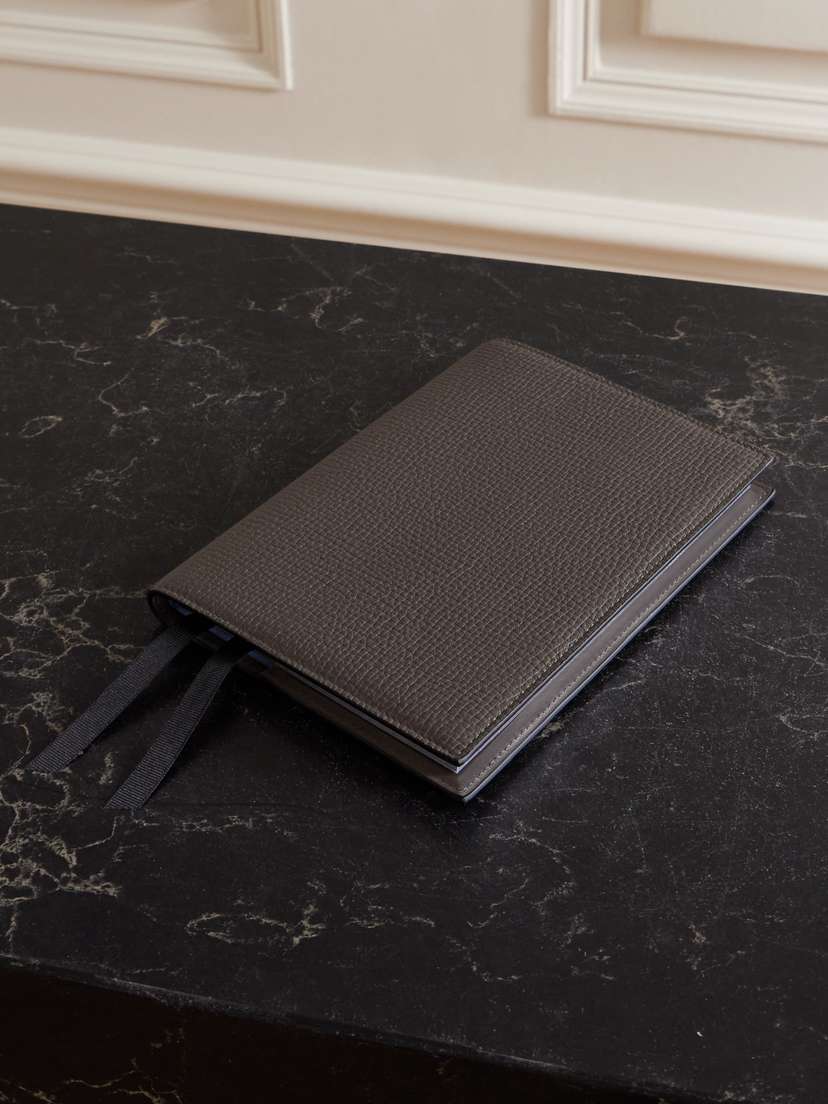 Smythson Evergreen Ludlow Refillable Textured-leather Notebook
