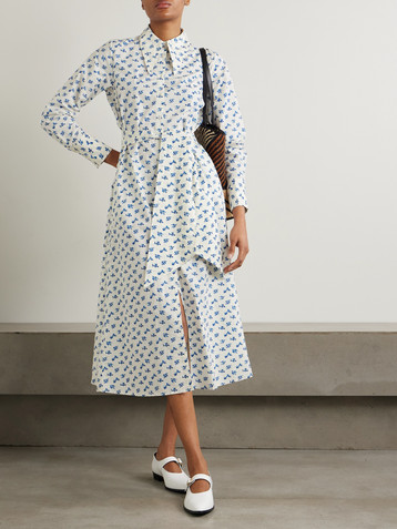 THIERRY COLSON Alceste floral-print cotton-poplin midi shirt dress