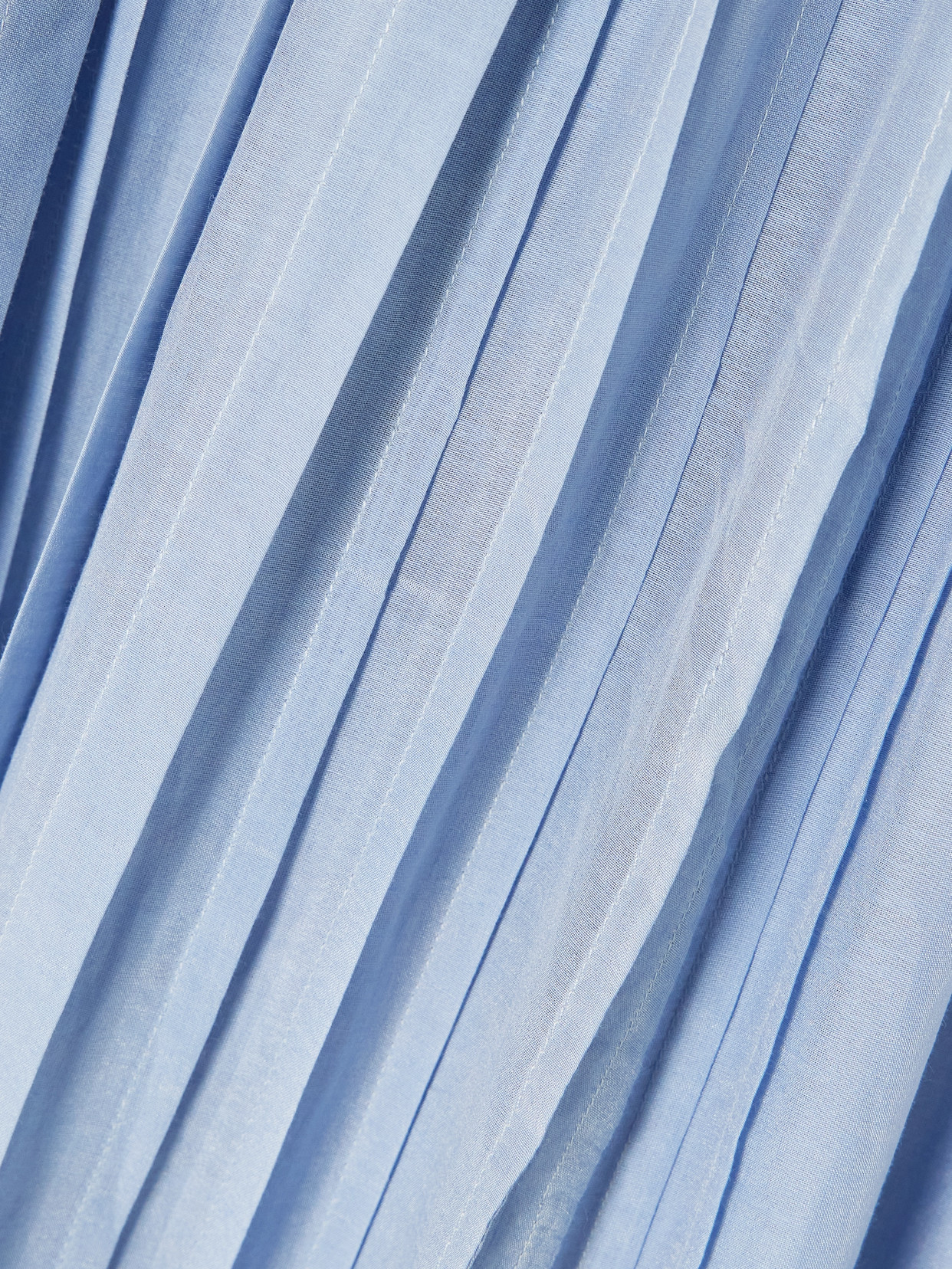 Thierry Colson Pintucked Cotton And Silk-blend Voile Midi Skirt In Blue