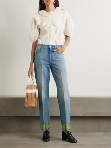 THIERRY COLSON Vanina ruffled floral-print cotton-voile blouse