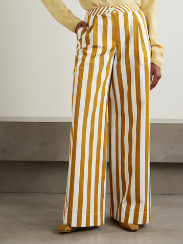 THIERRY COLSON Loulou striped cotton-poplin wide-leg pants