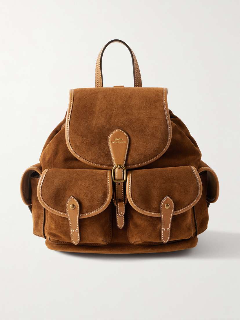 Polo Ralph Lauren Bellport Leather-trimmed Suede Backpack